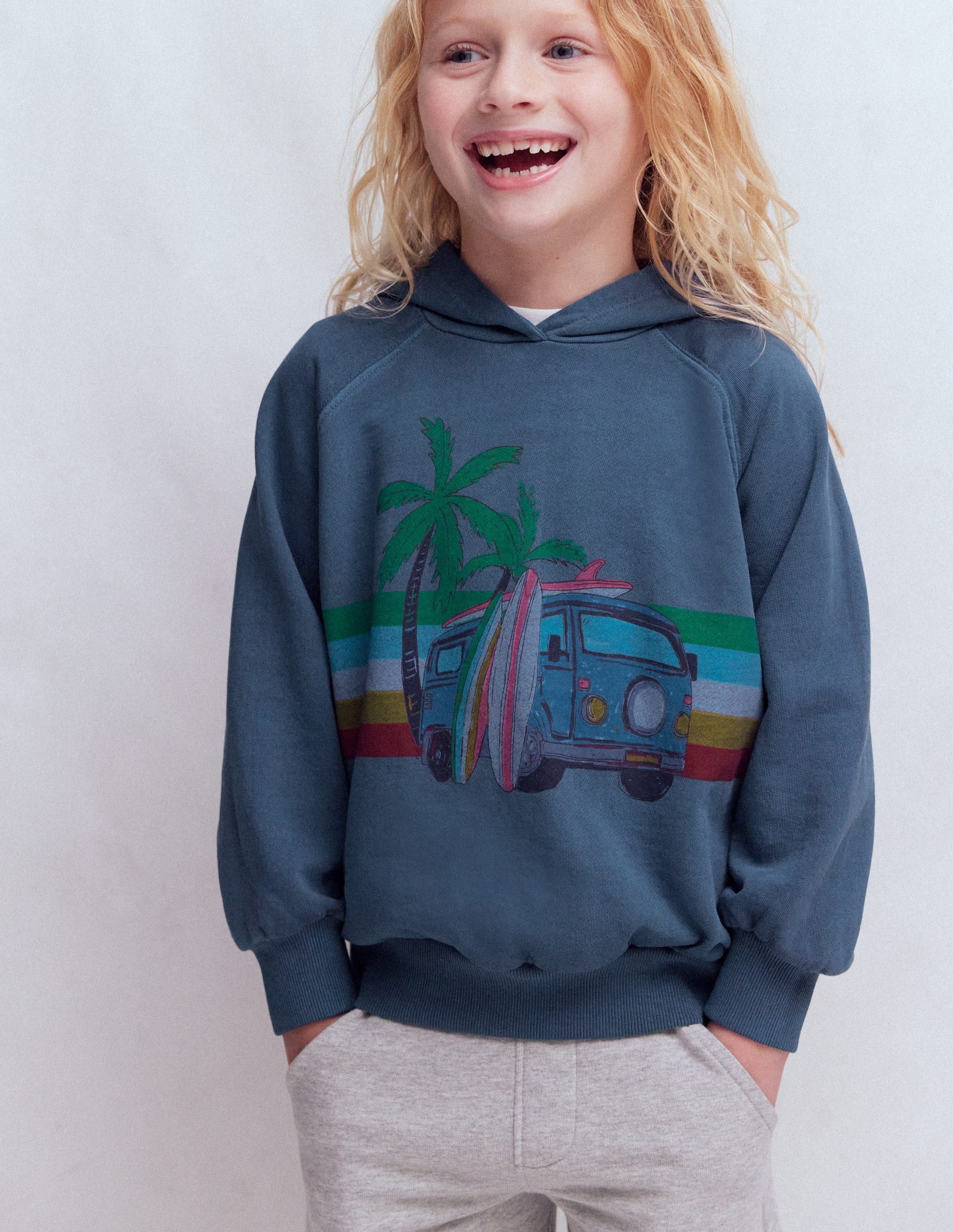 Garment Dye Graphic Hoodie-Holiday Car - Image 1