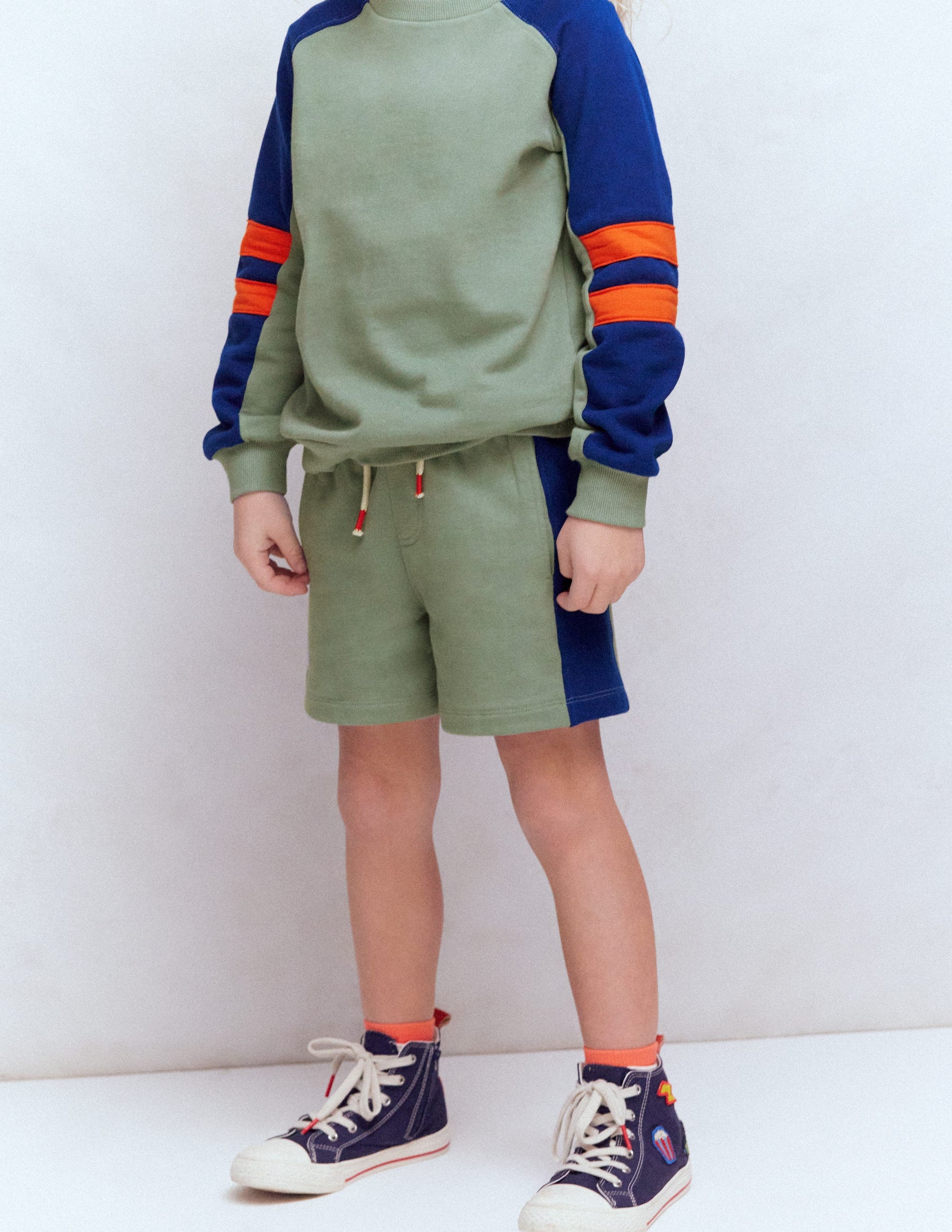Colourblock Shorts-Green Colourblock-1
