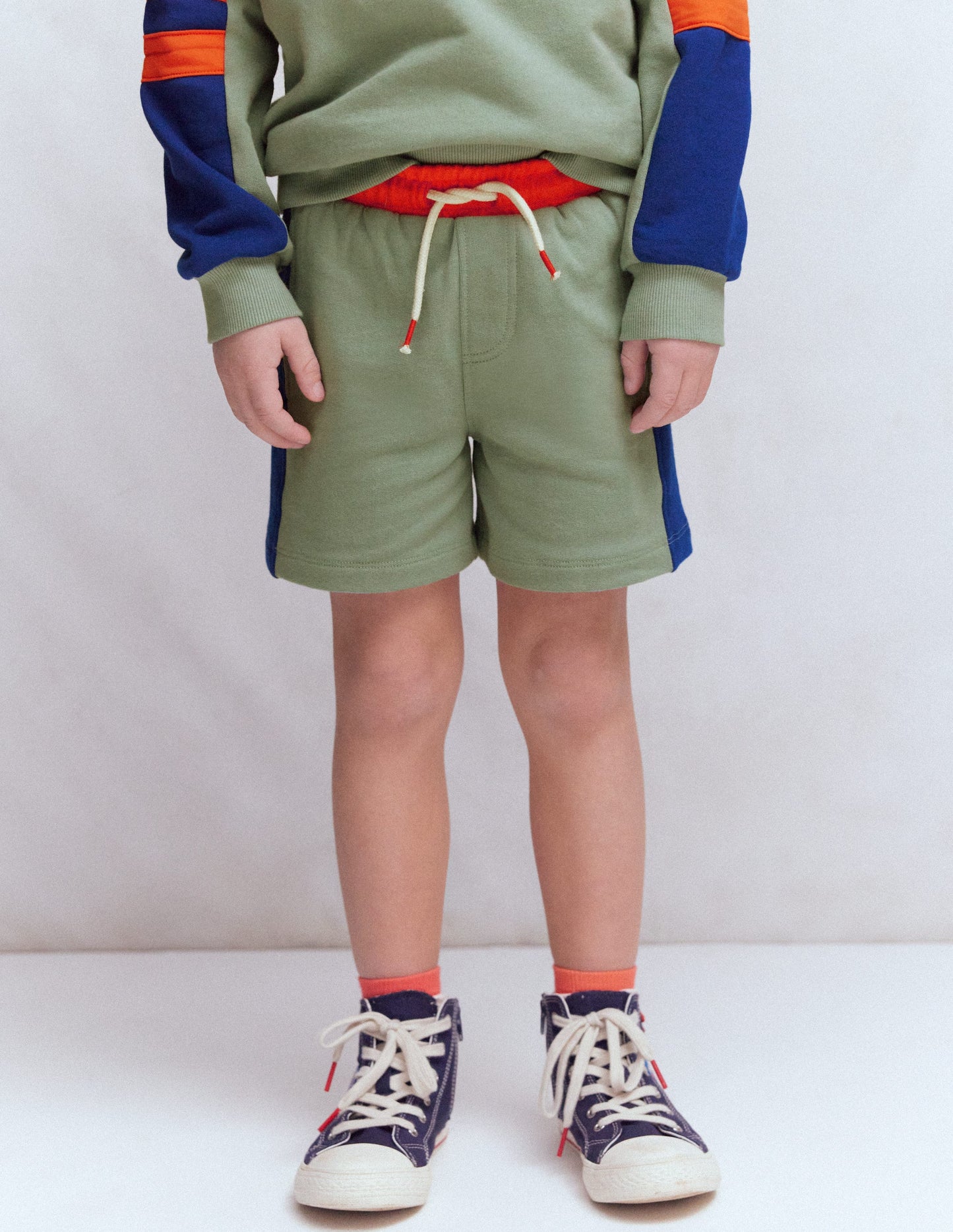 Colourblock Shorts-Green Colourblock