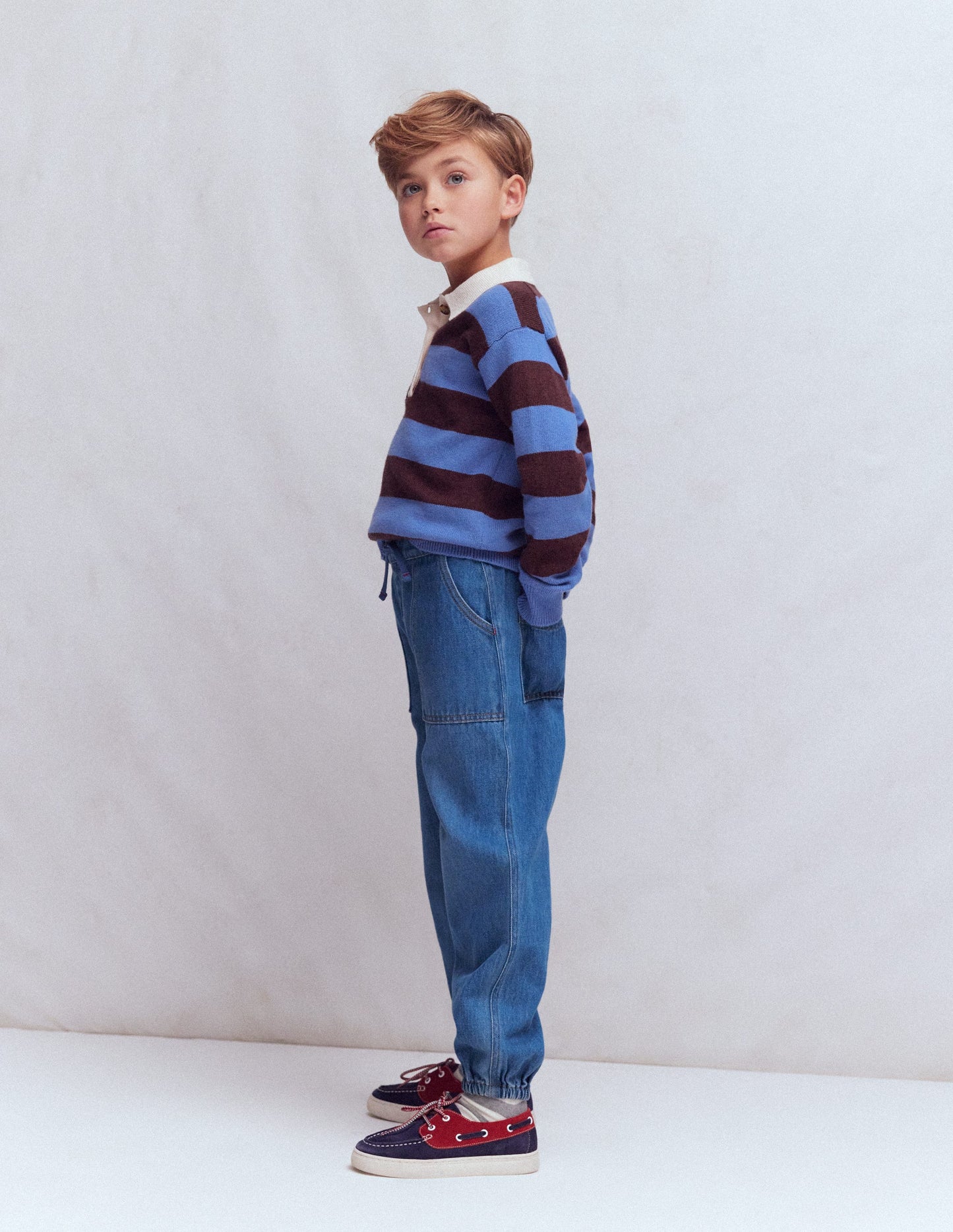 Pull-on Cuffed Jeans-Mid Vintage