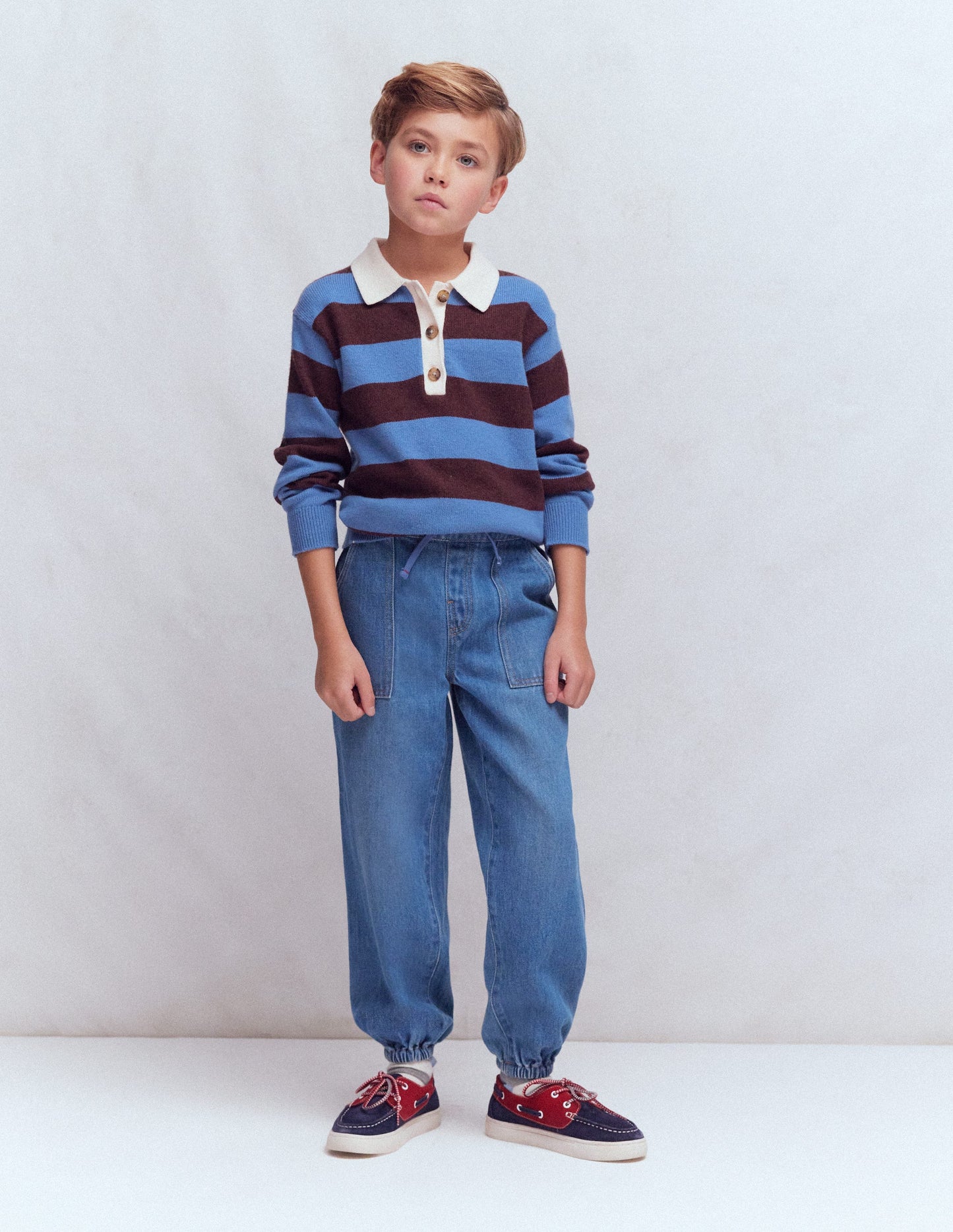 Pull-on Cuffed Jeans-Mid Vintage