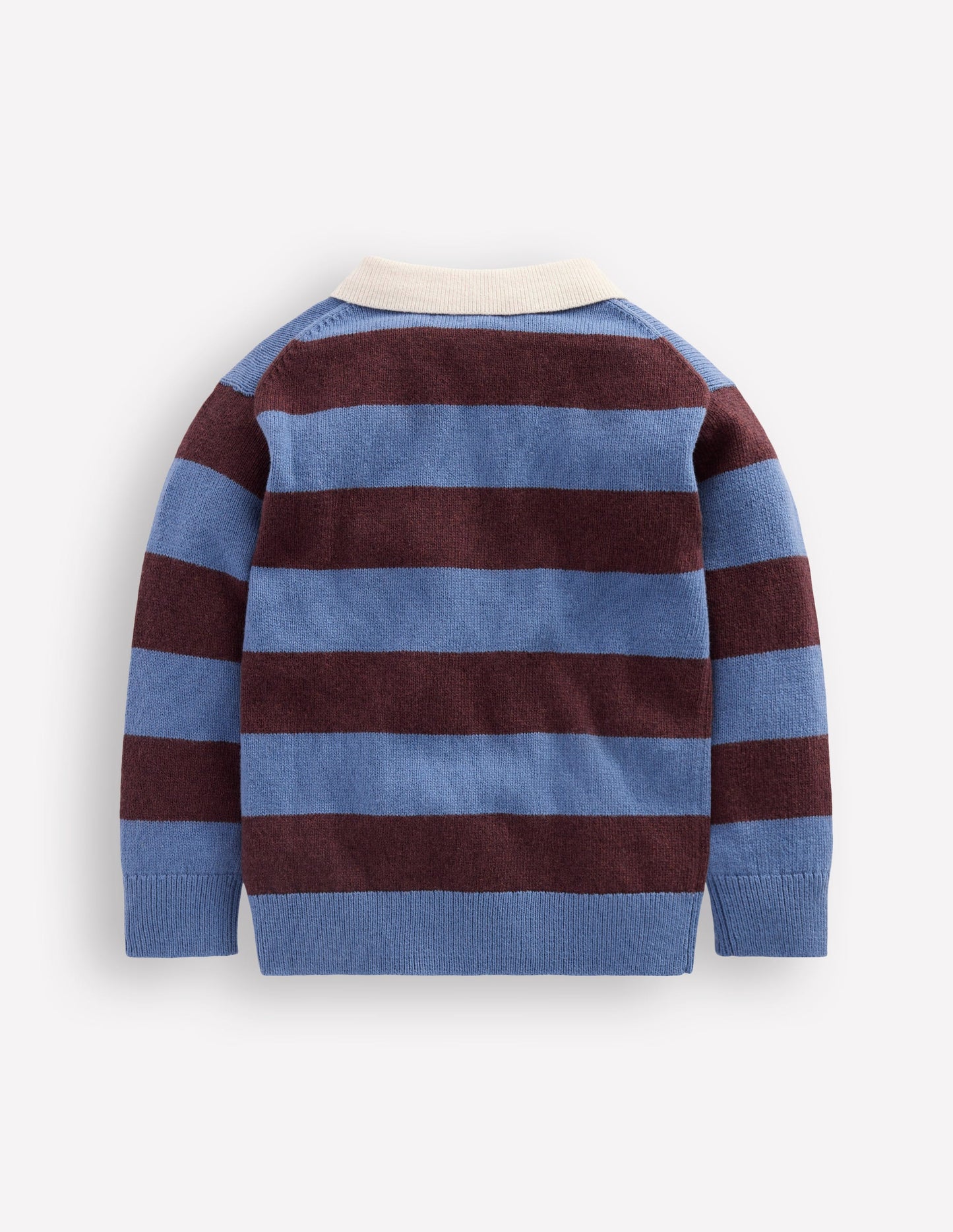 Knitted Rugby Jumper-Blue and Brown Stripe