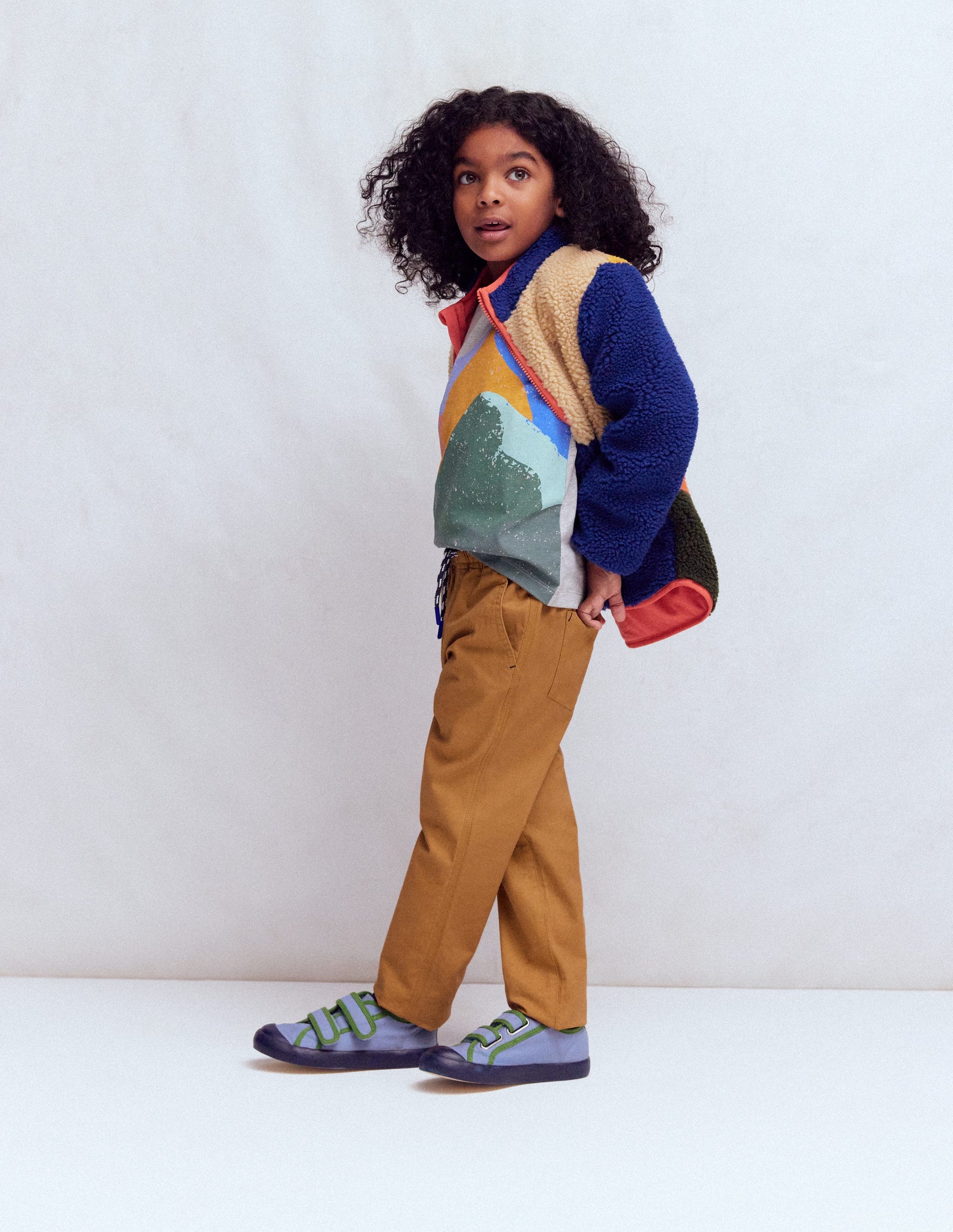 Slim Pull-on Trousers-Butterscotch Brown-2