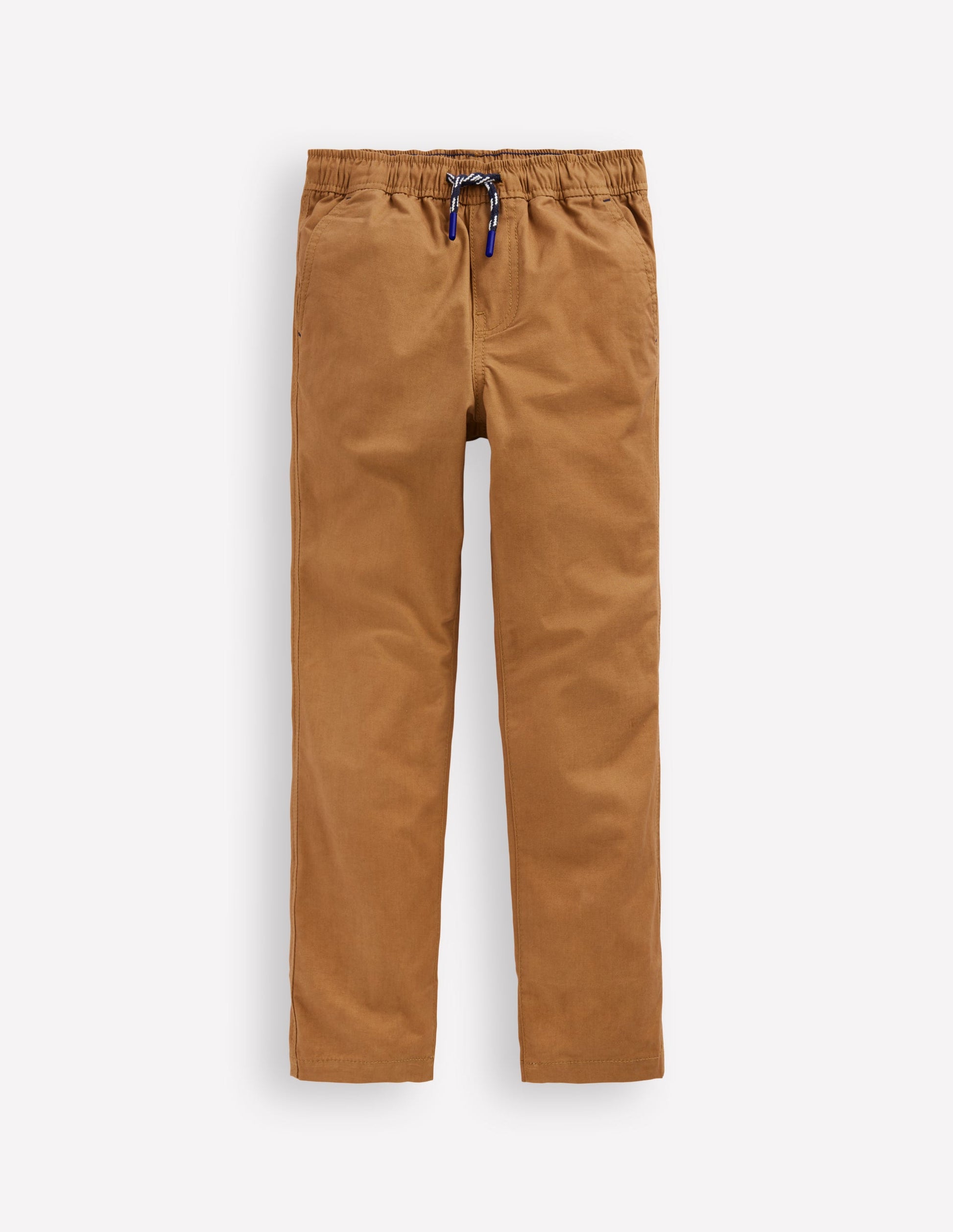 Slim Pull-on Trousers-Butterscotch Brown-3