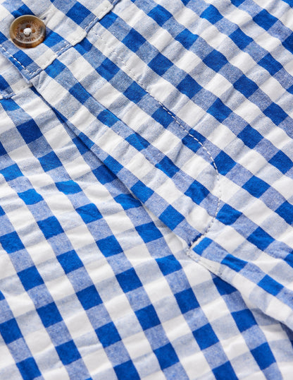 Textured Shorts-Blue Gingham-3