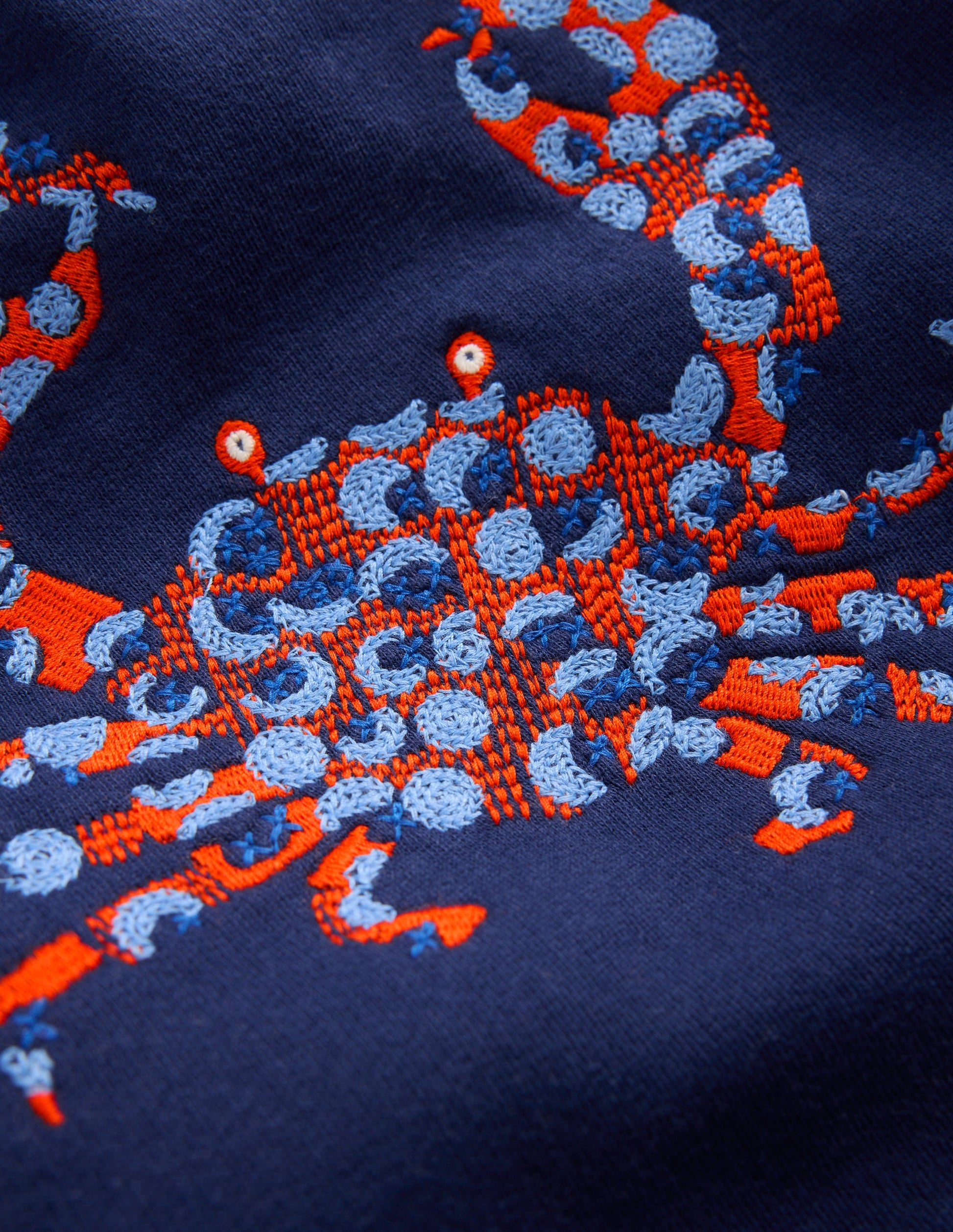 Embroidered Sweatshirt-College Navy Seacreatures-3
