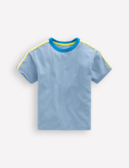 Relaxed Rainbow Tape T-shirt-Regatta Blue