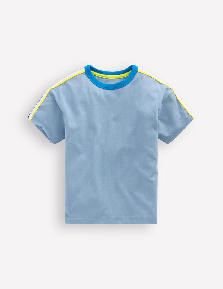 Relaxed Rainbow Tape T-shirt-Regatta Blue
