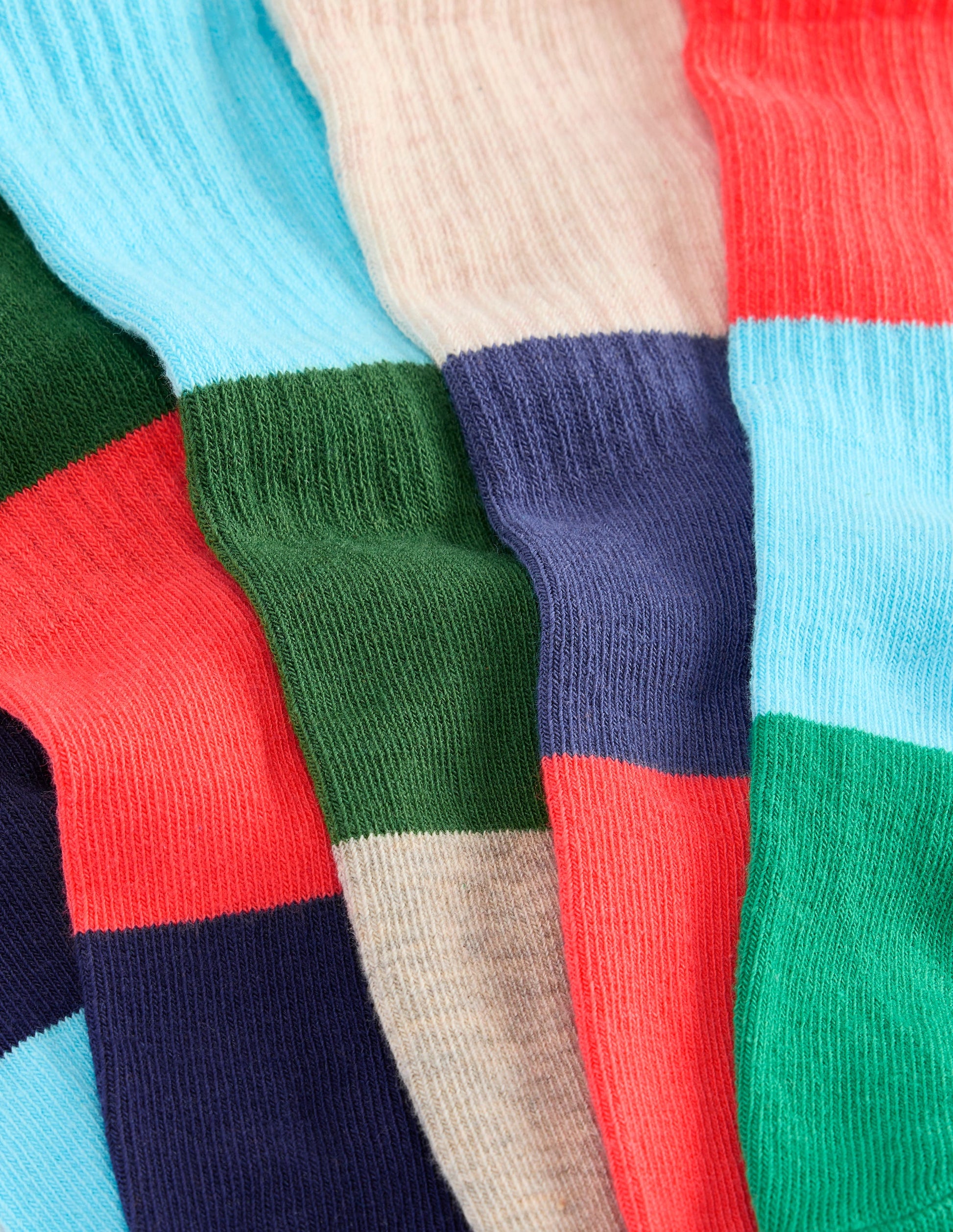 Boys Ribbed Socks 5 Pack-Colour Block-2