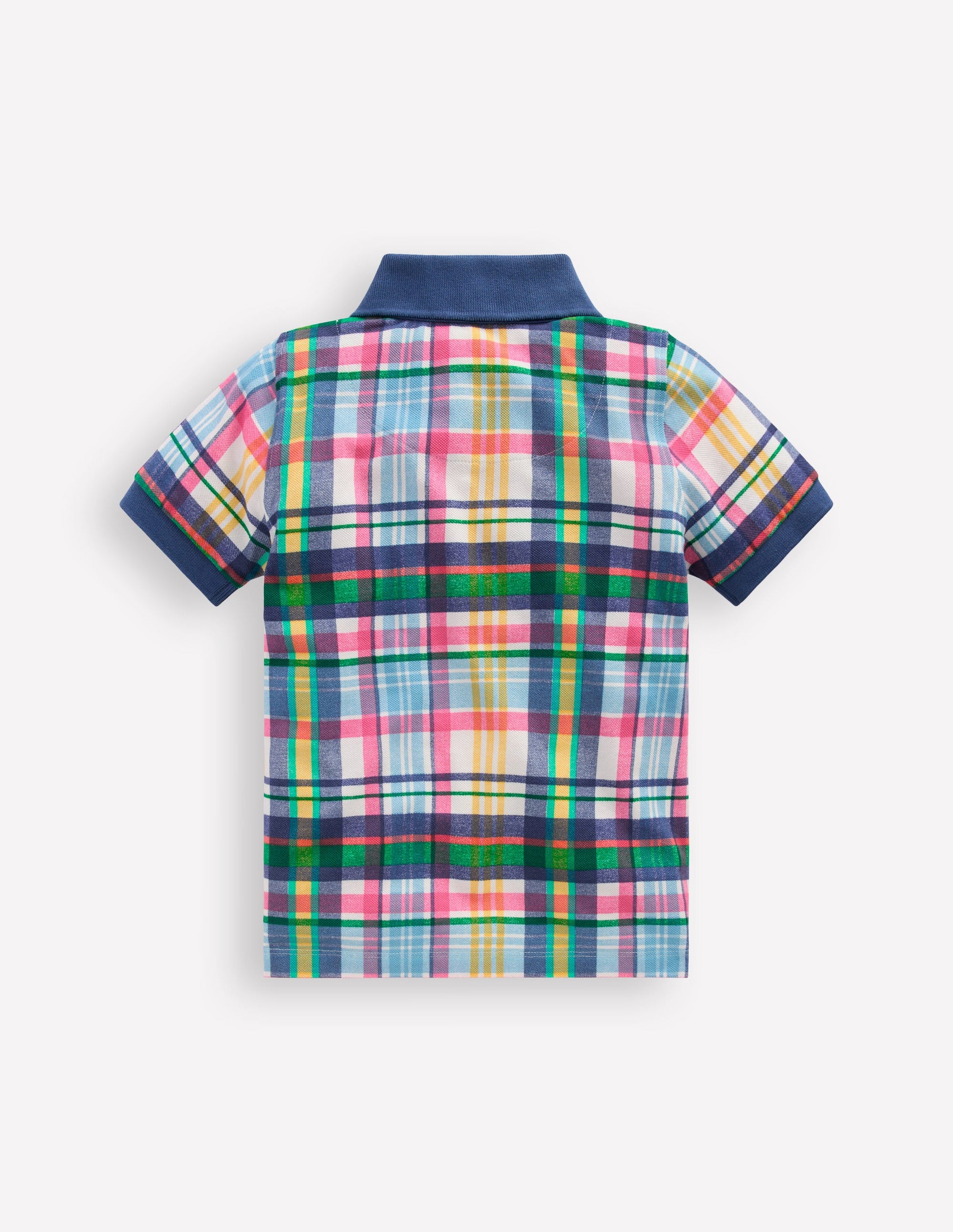 Piqué Polo Shirt-Ivory, Pink & Green Madras-2