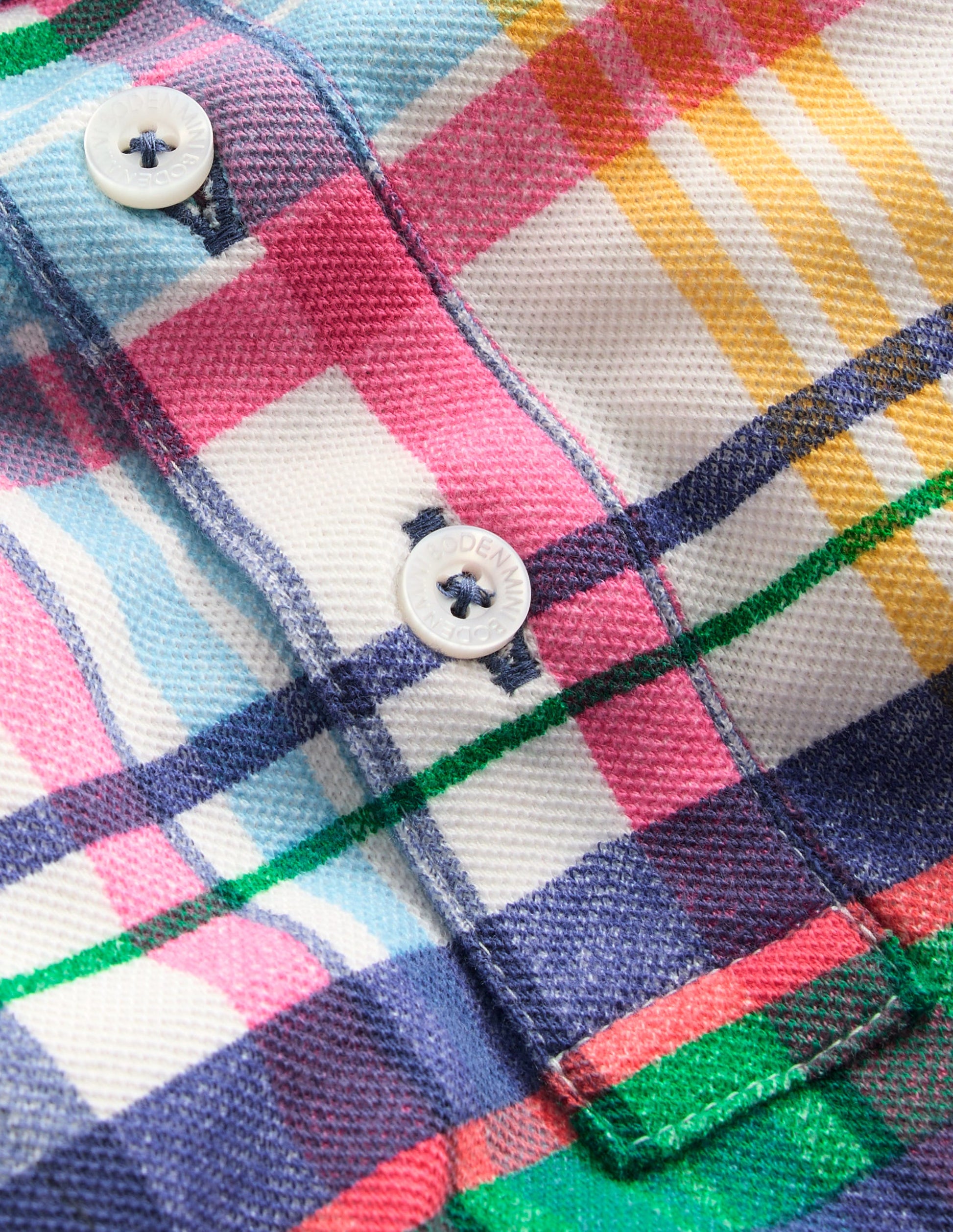 Piqué Polo Shirt-Ivory, Pink & Green Madras-3