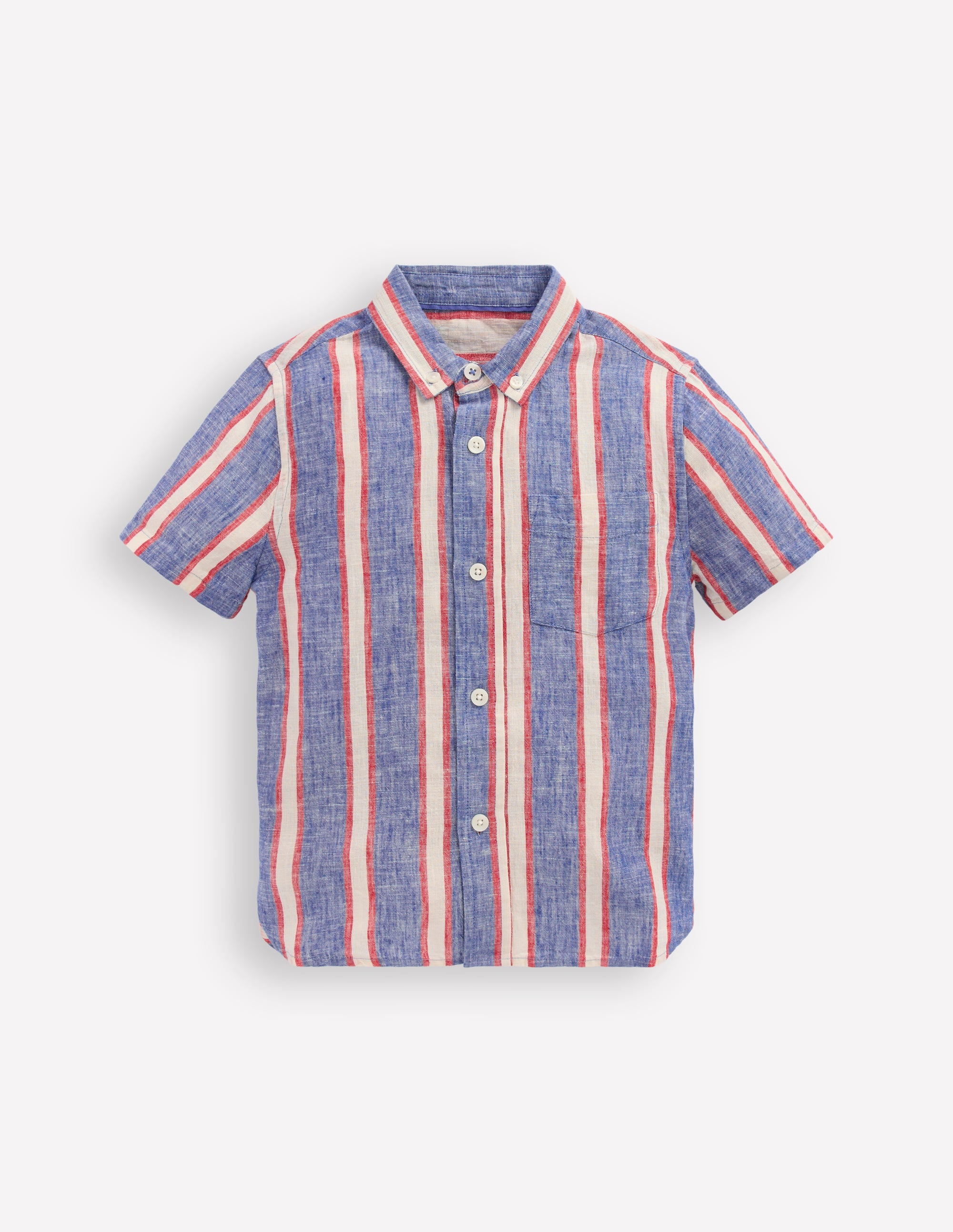 Cotton Linen Shirt-Triple Stripe - Image 2