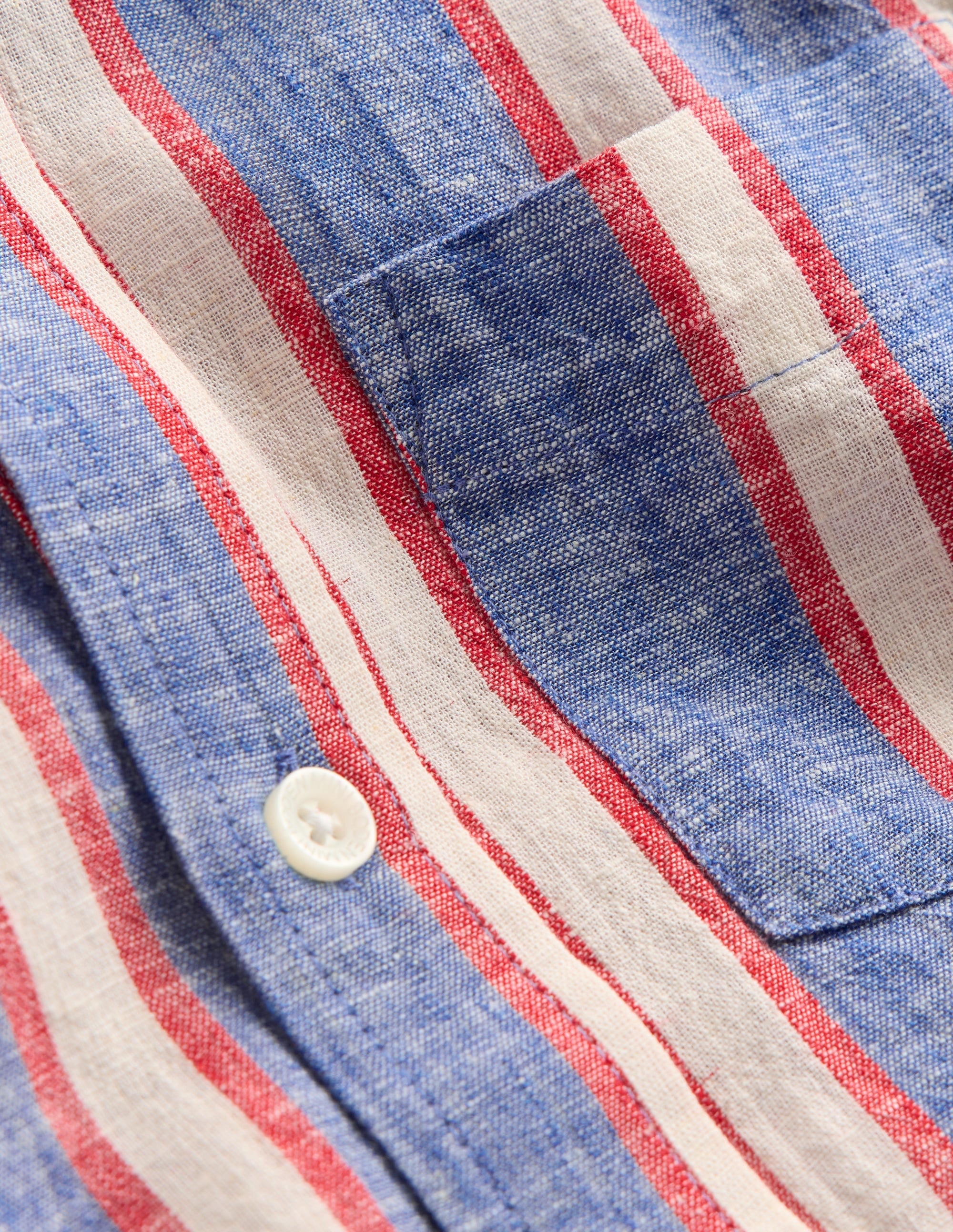 Cotton Linen Shirt-Triple Stripe - Image 4