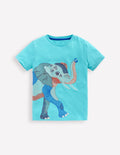 Superstitch T-Shirt-Aqua Sea Blue Elephant