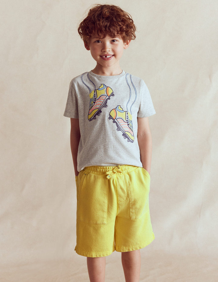 Garment Dye Sweatshorts-Sherbet Lime Yellow