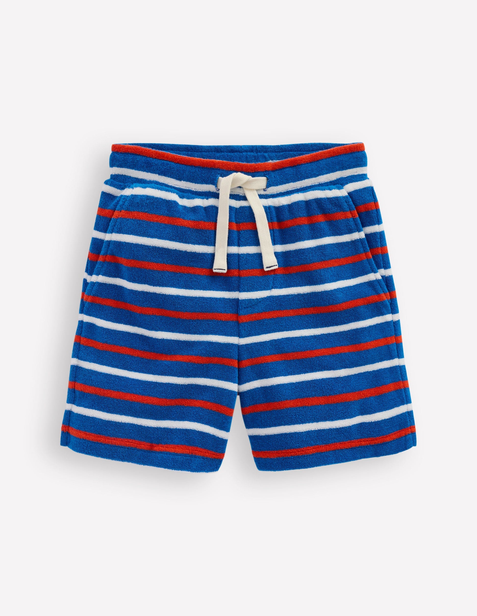 Towelling Shorts-Blue Stripe-1