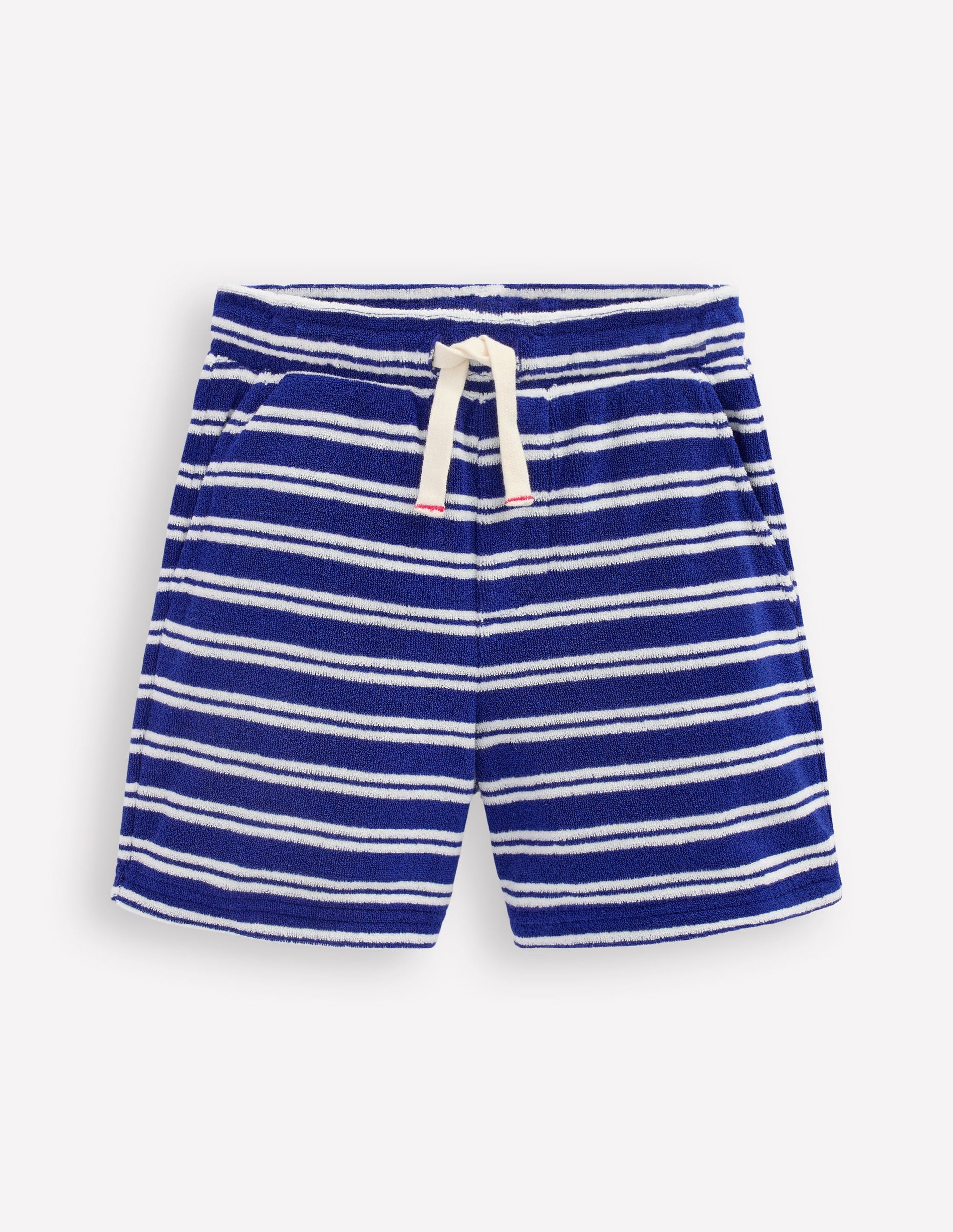 Towelling Shorts-Sapphire Blue and Ivory-1