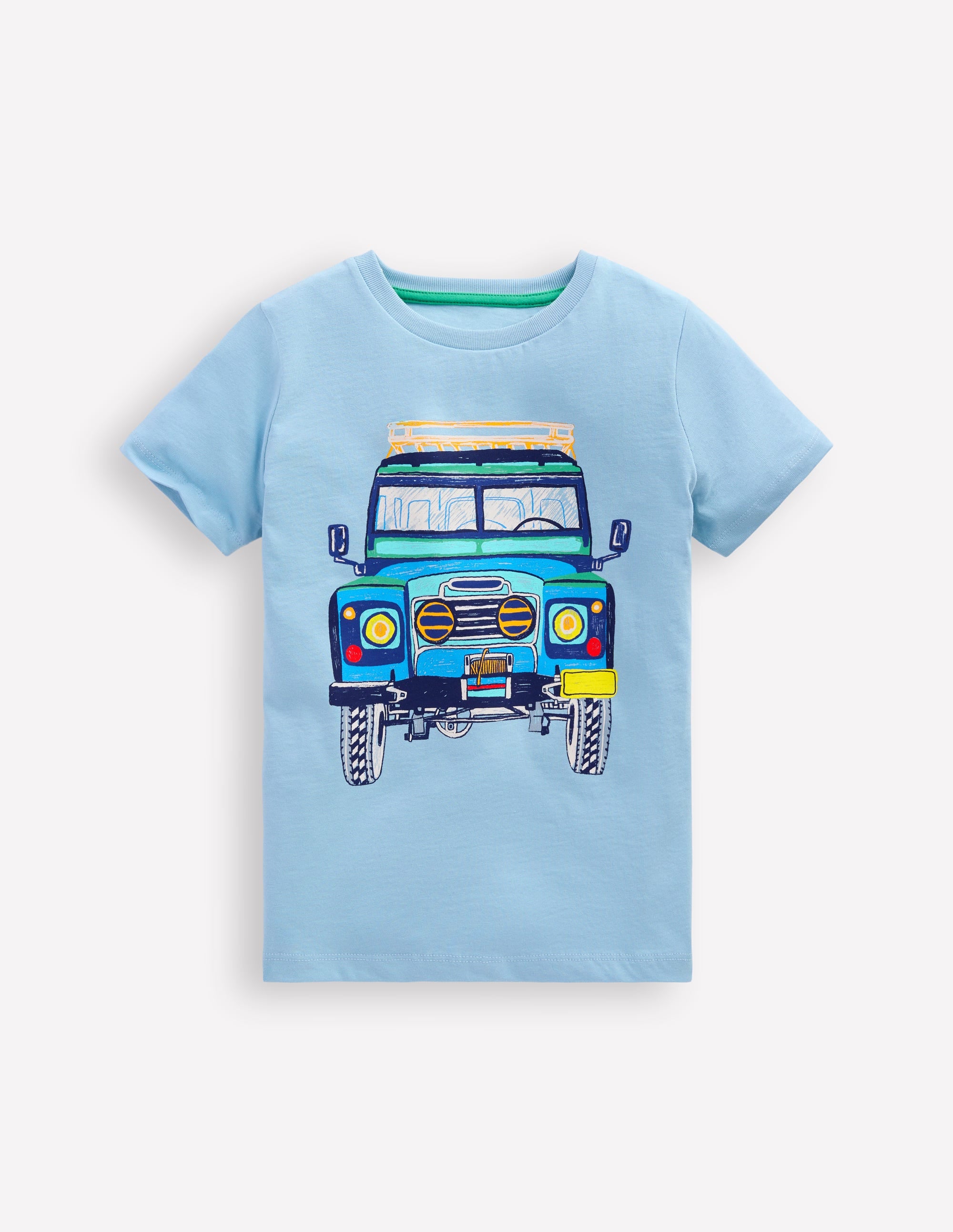 Short Sleeve Graphic T-shirt-Glacier Blue Jeep - Image 1