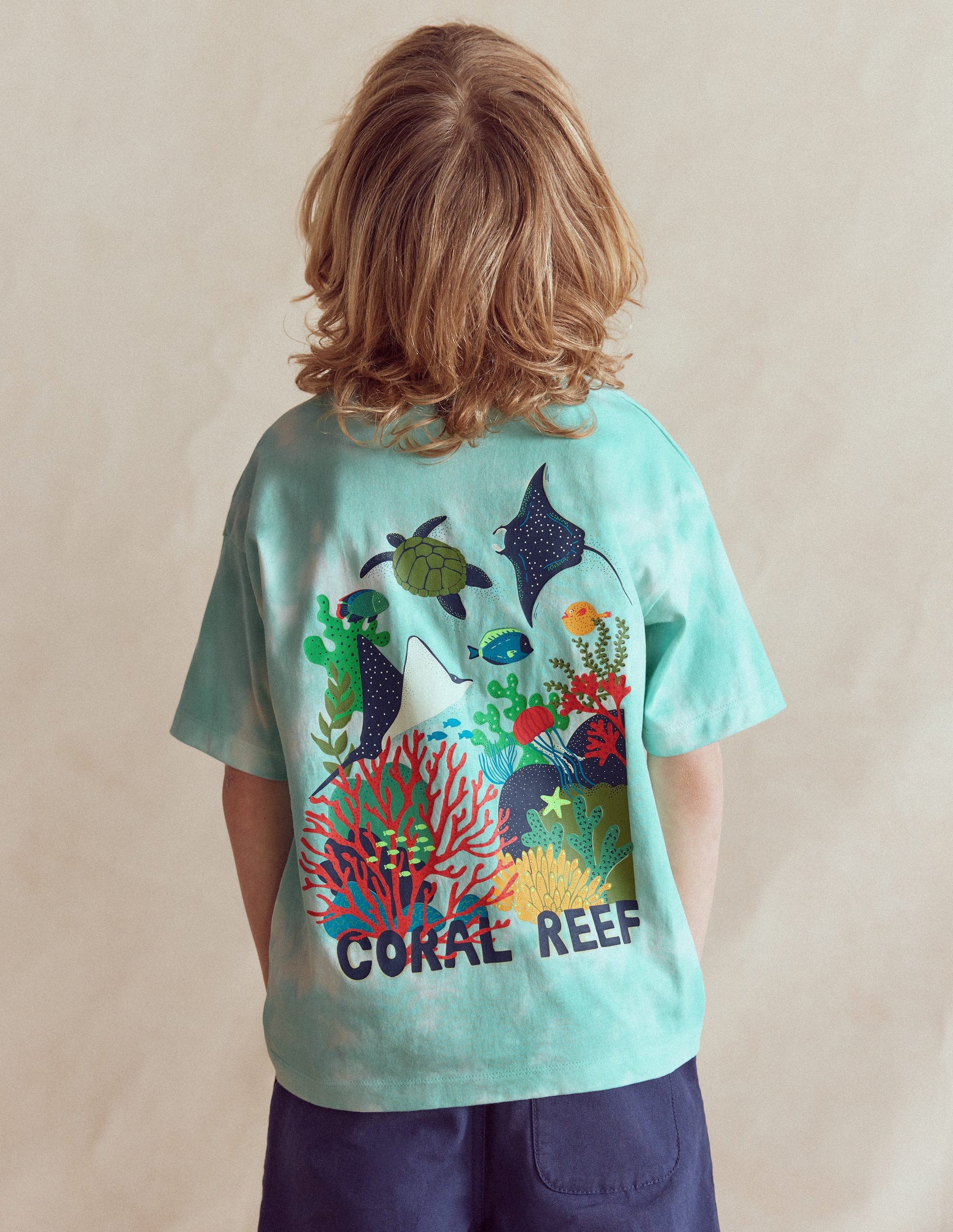 Front & Back Printed T-shirt-Tie Dye Coral Reef-1
