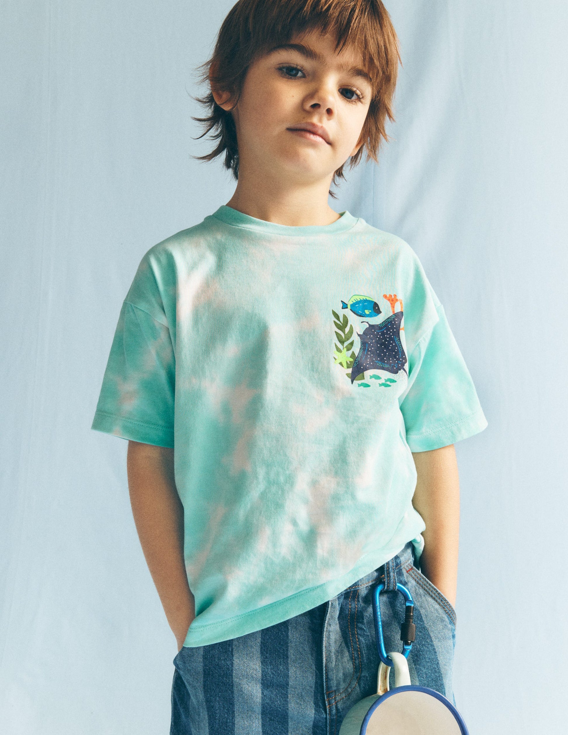 Front & Back Printed T-shirt-Tie Dye Coral Reef-2