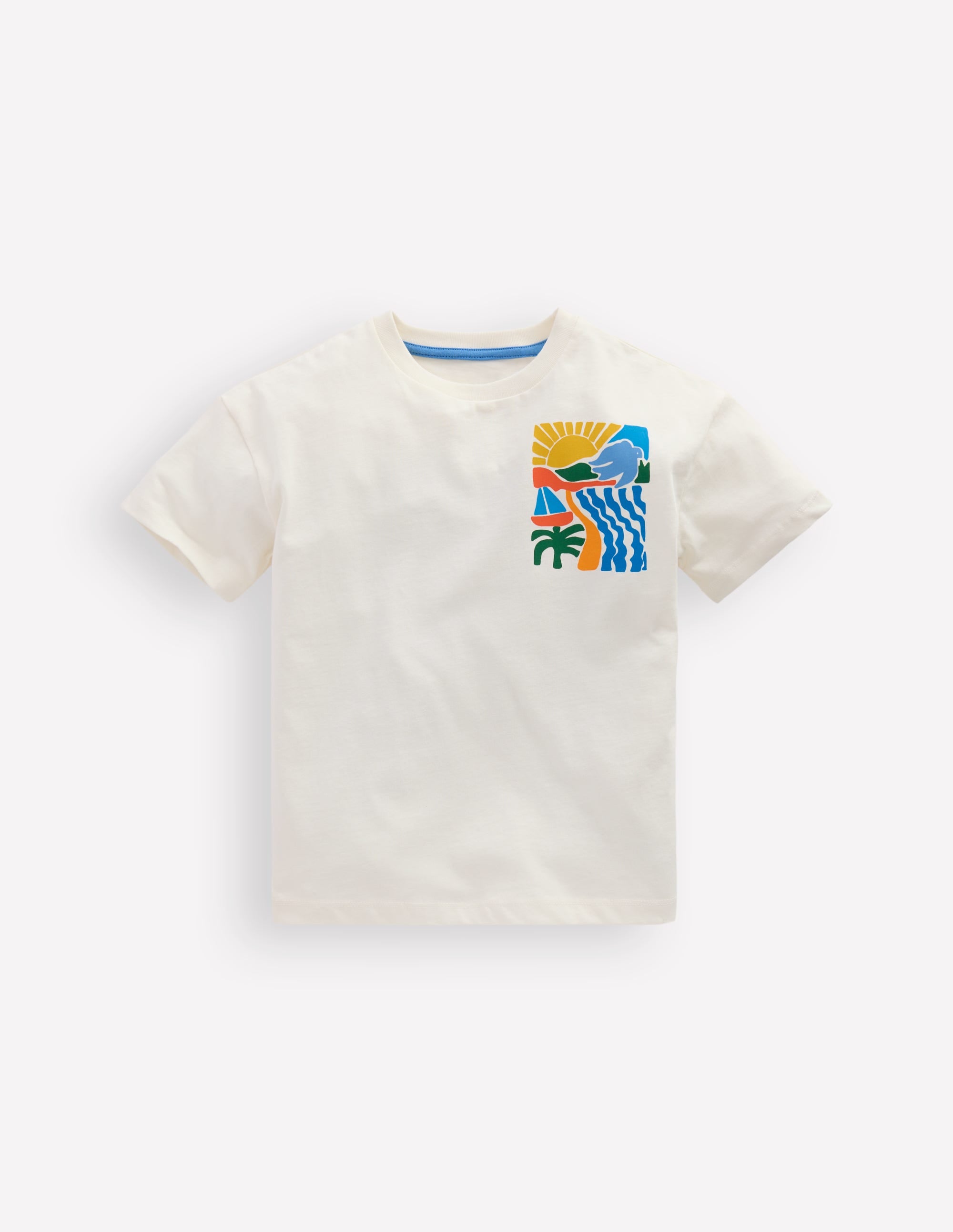 Front & Back Printed T-shirt-Soft Ivory Sun Scape - Image 3