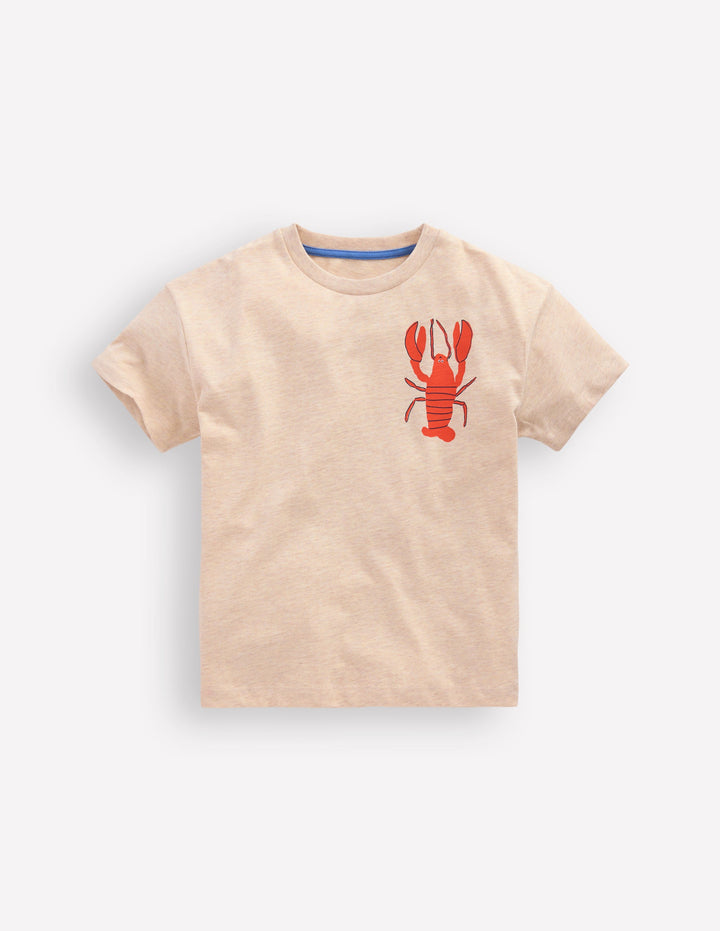 Front & Back Printed T-shirt-Oatmeal Crustaceans