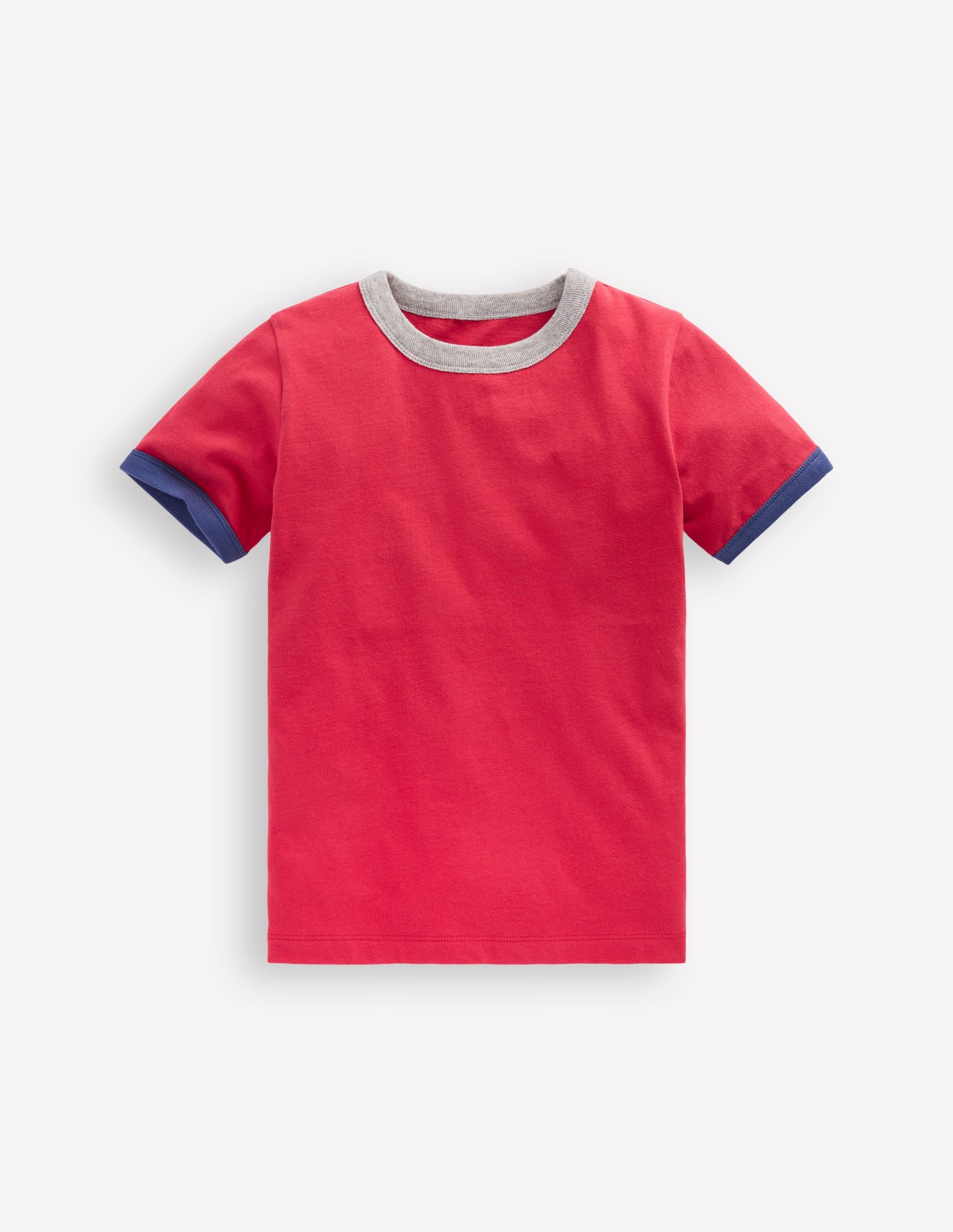 Ringer T-Shirt-Cherry Tomato Red - Image 2