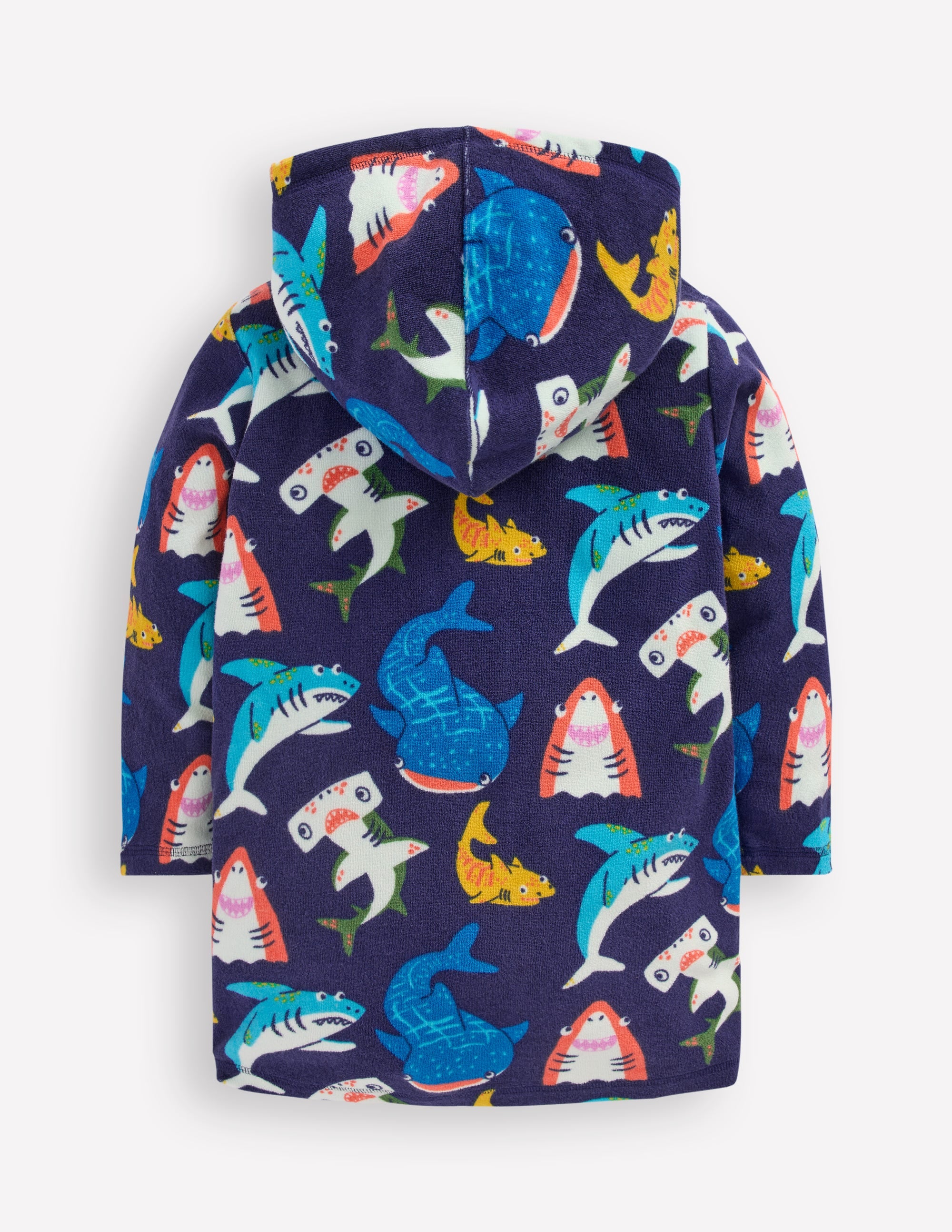 Towelling Zip-Up Throw-On-College Navy Sharks - Image 2