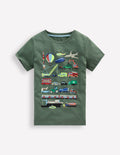 Glow-In-The-Dark T-shirt-Bottle Green Transport