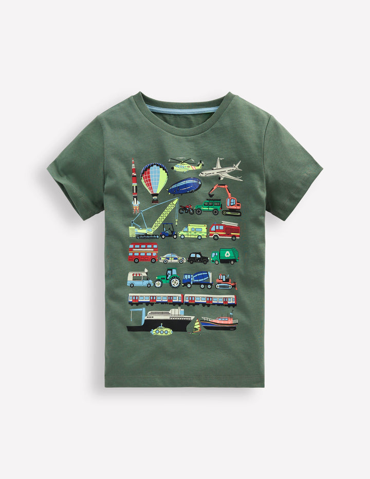 Glow-In-The-Dark T-shirt-Bottle Green Transport