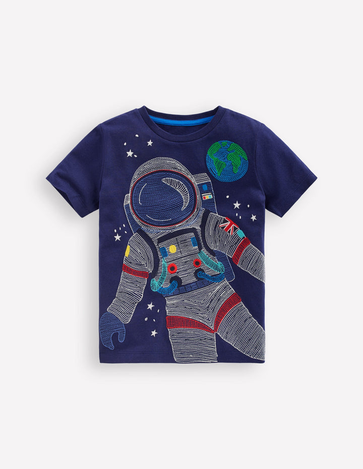 Glow Superstitch T-Shirt-College Navy Spaceman