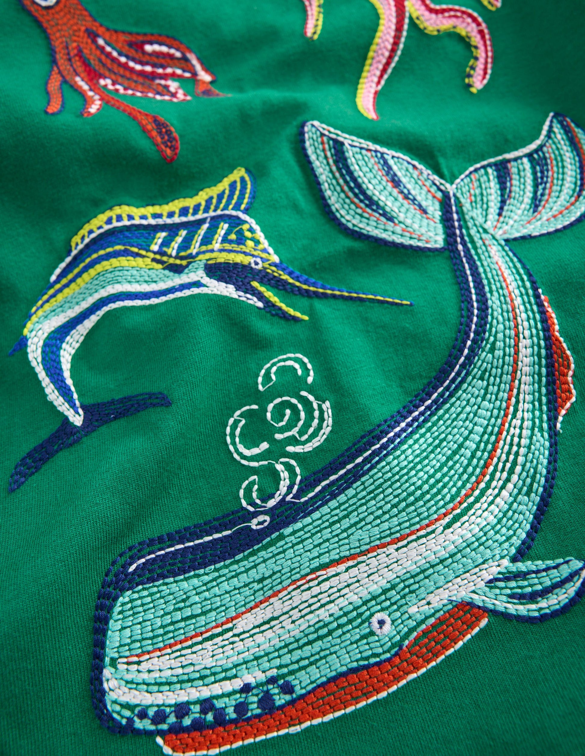 Glow Superstitch T-Shirt-Jewel Green Sea Creatures-3