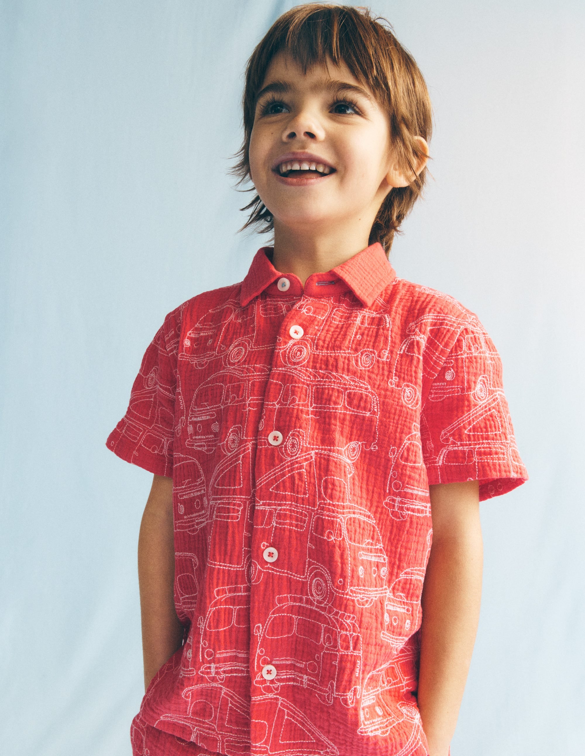 Double Cloth Shirt-Cayenne Embroidery - Image 1