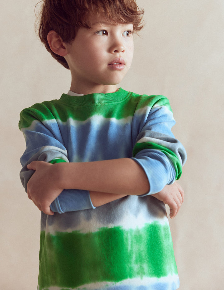 Tie Dye Sweatshirt-Green and Blue Dye
