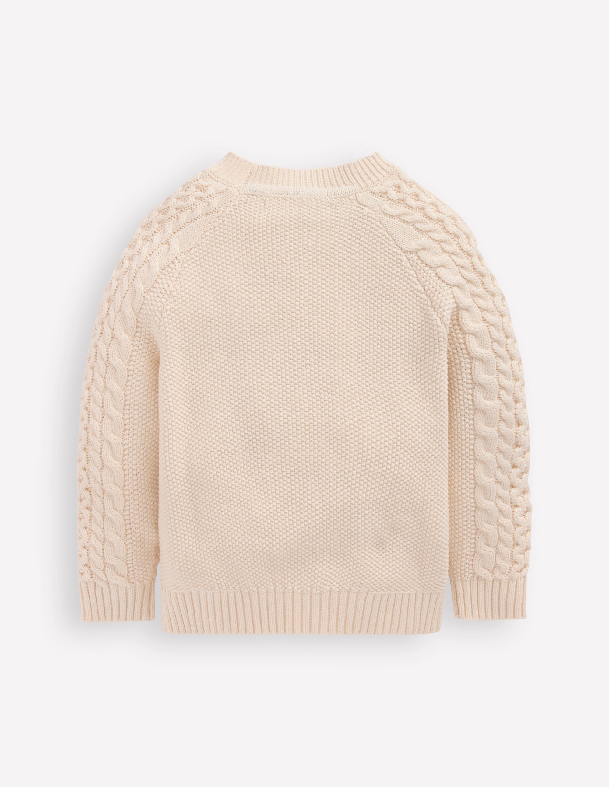 Cable Embroidered Jumper-Warm Ivory - Image 7