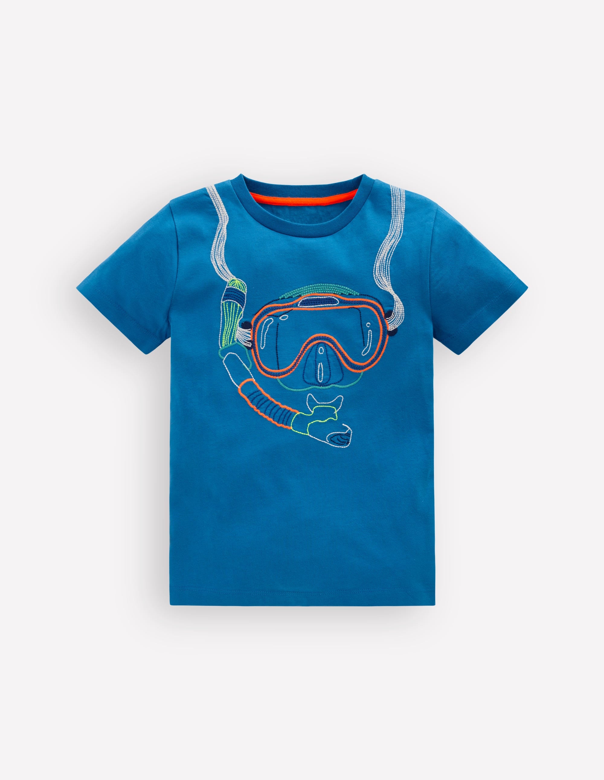 Linear Stitch T-shirt-Brilliant Blue Snorkel - Image 1
