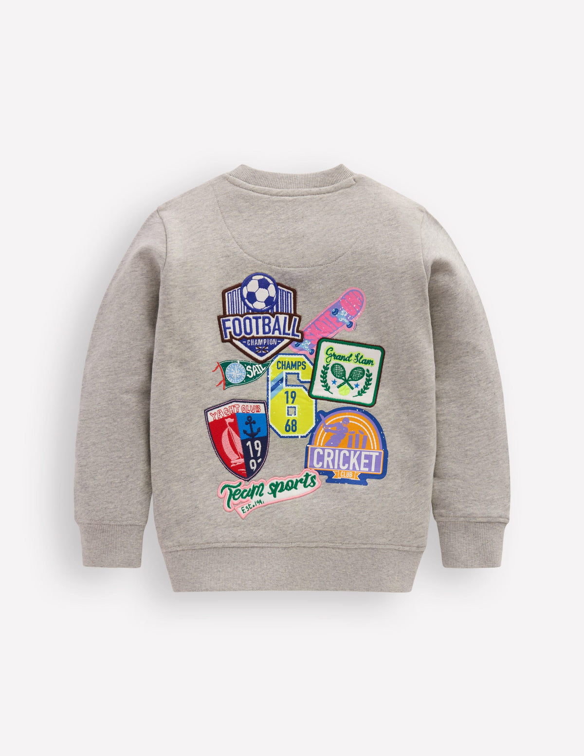 Badge Sweatshirt-Grey Marl Sports - Image 2