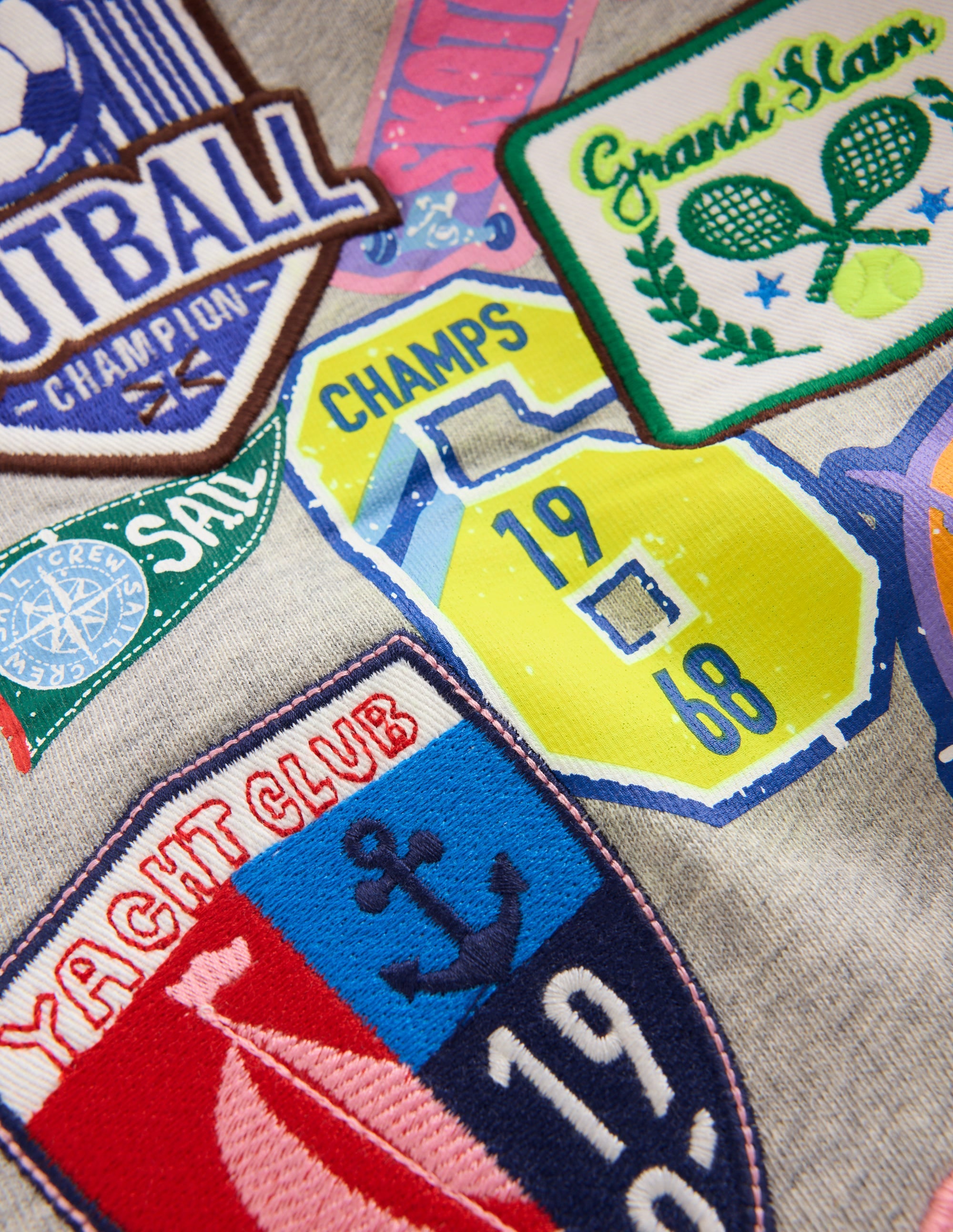Badge Sweatshirt-Grey Marl Sports - Image 3