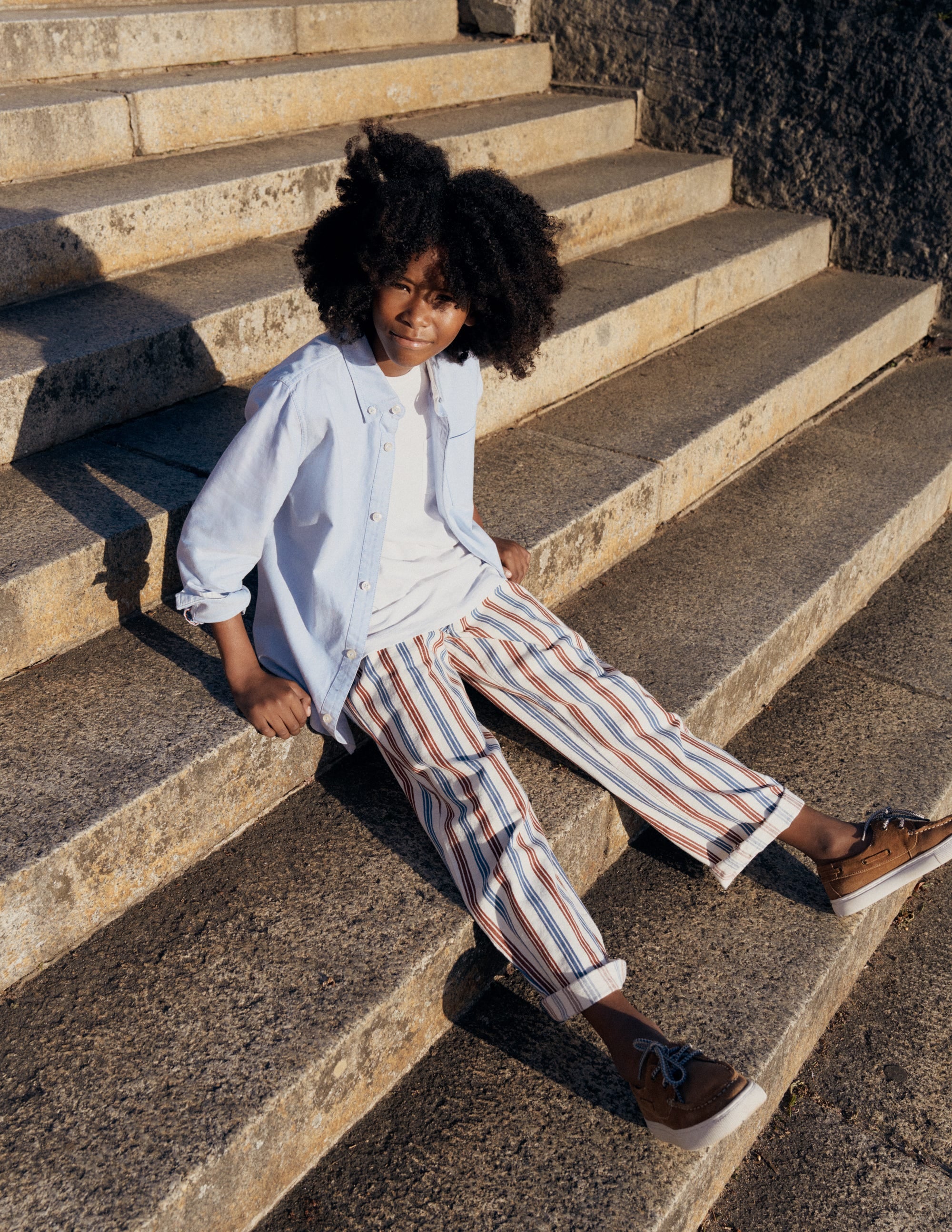 Relaxed Straight Jeans-Blue and Red Stripe - Image 6