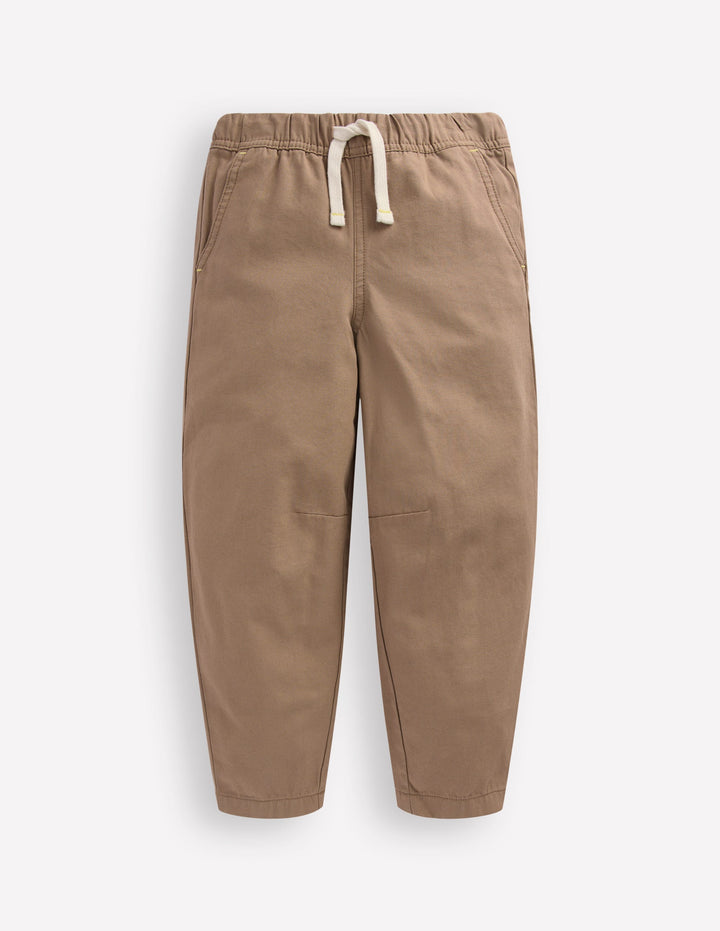 Pull-on Relaxed Trousers-Greige