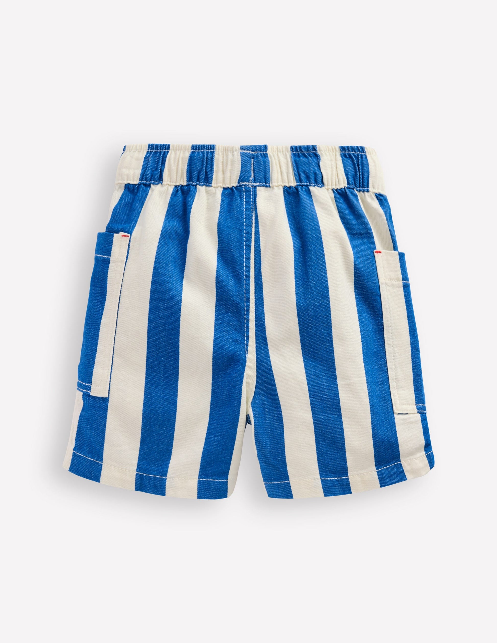 Cotton Pocket Shorts-Blue Stripe-2