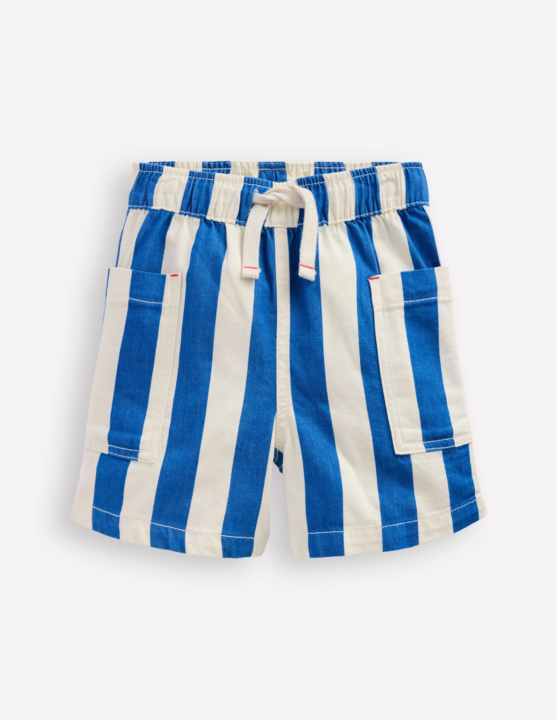 Cotton Pocket Shorts-Blue Stripe-1