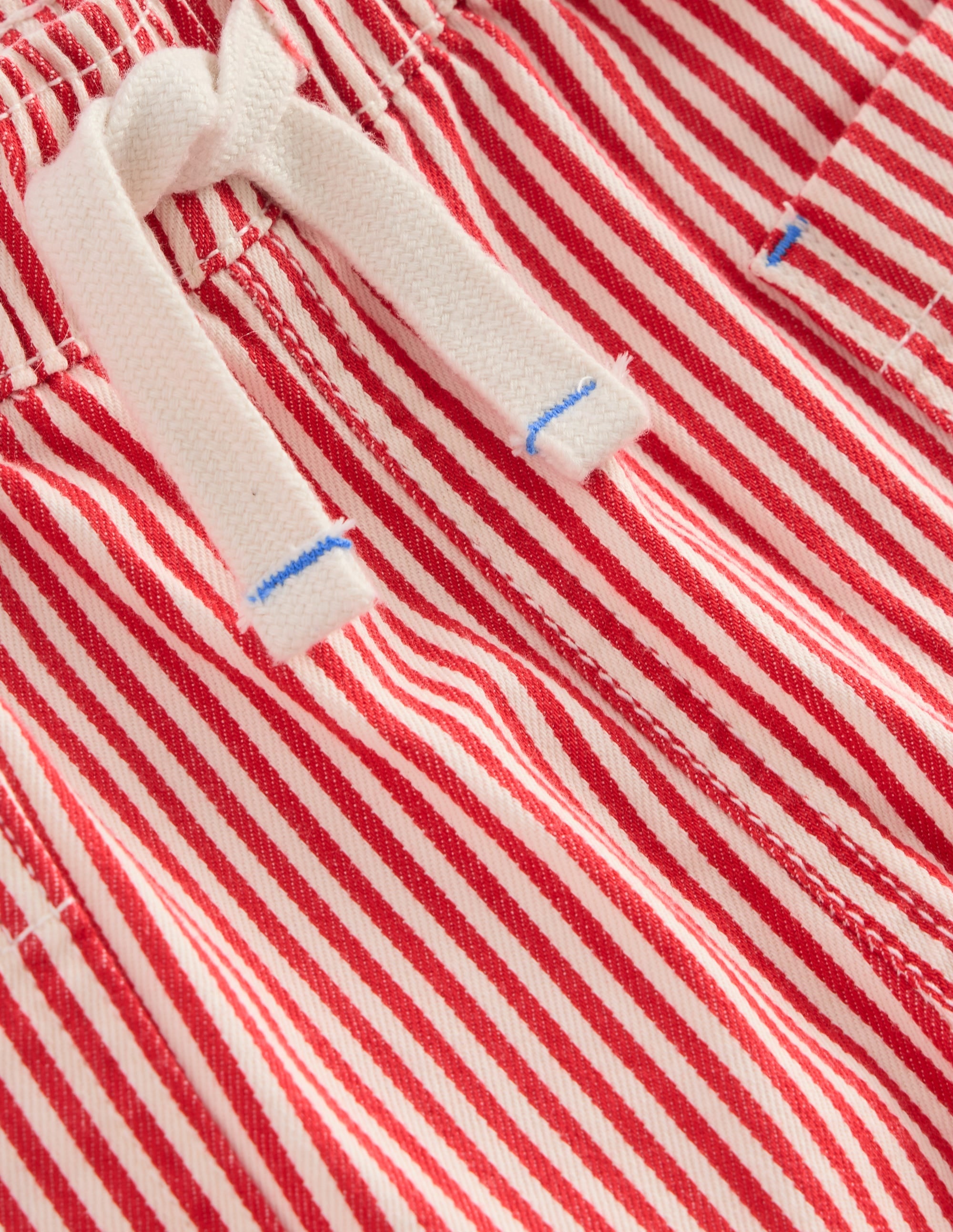 Cotton Pocket Shorts-Red Ticking - Image 3