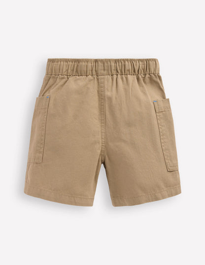 Cotton Pocket Shorts-Macadamia-2