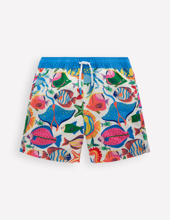 Swim Shorts-Swimming Fish