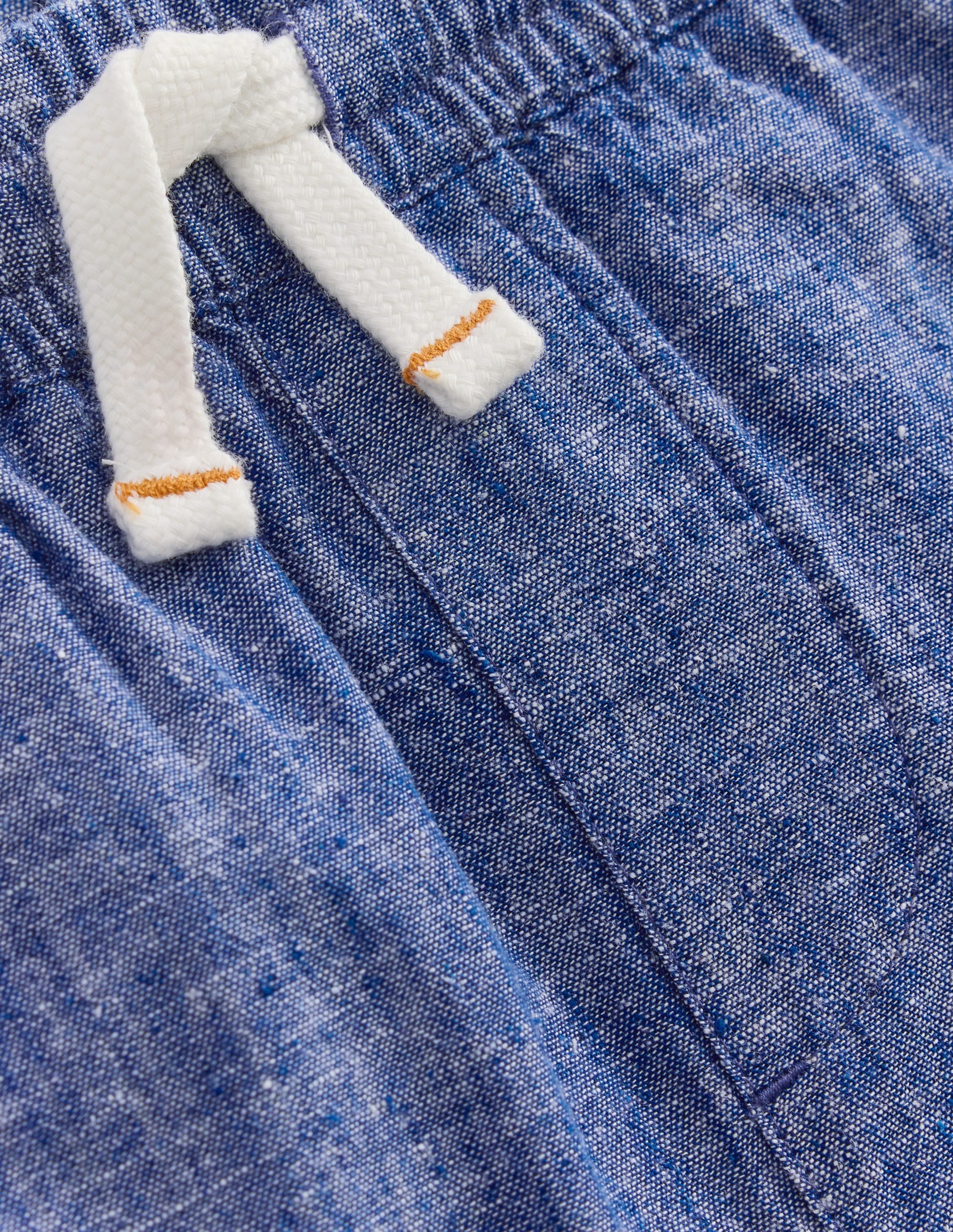 Cotton Linen Shorts-Chambray - Image 3