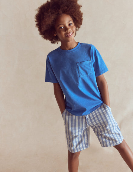 Smart Shorts-Light Blue Stripe
