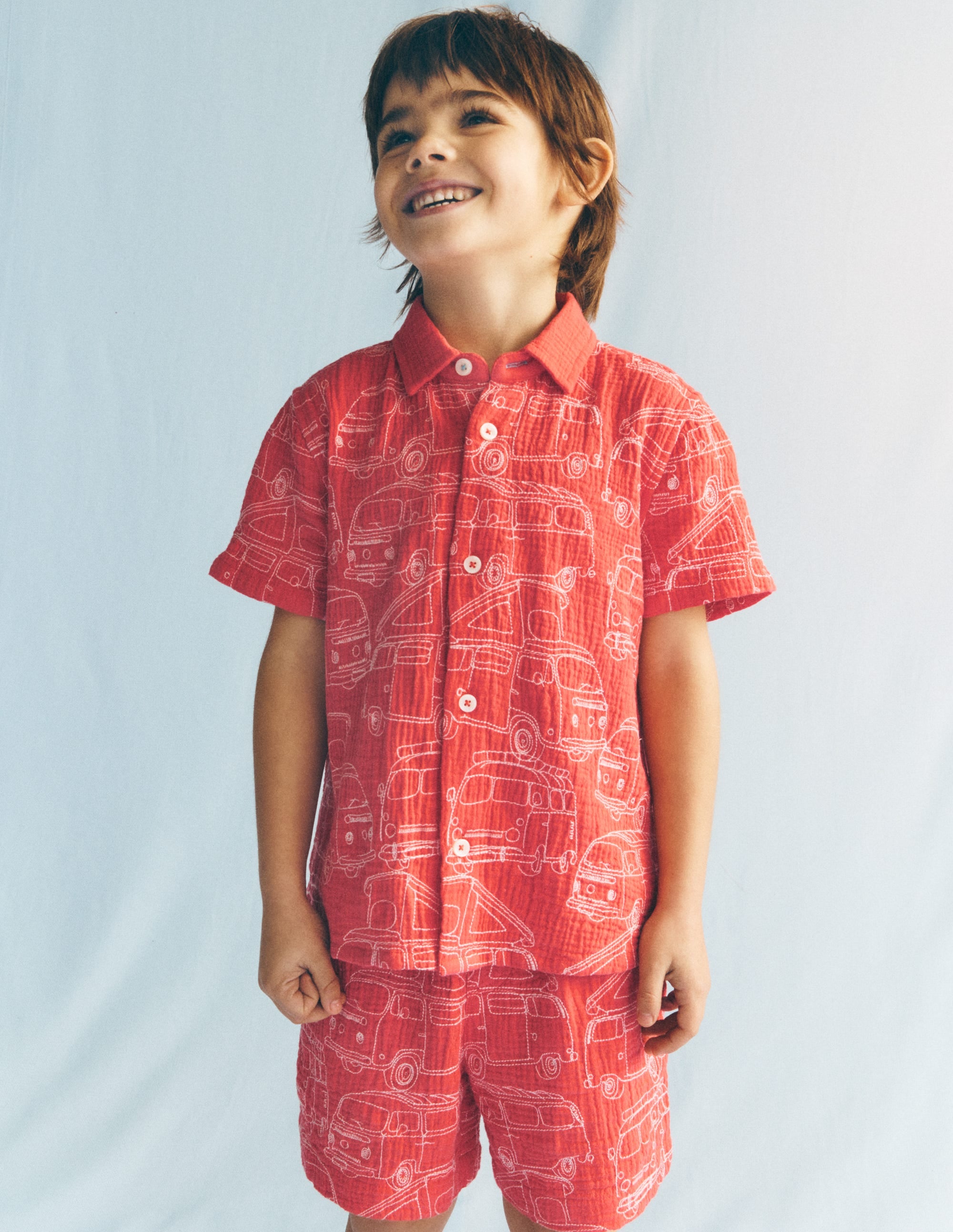 Double Cloth Shorts-Cayenne Embroidery - Image 1