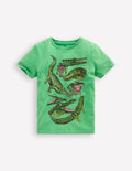 Vintage Wash Graphic T-shirt-Aloe Green Crocs