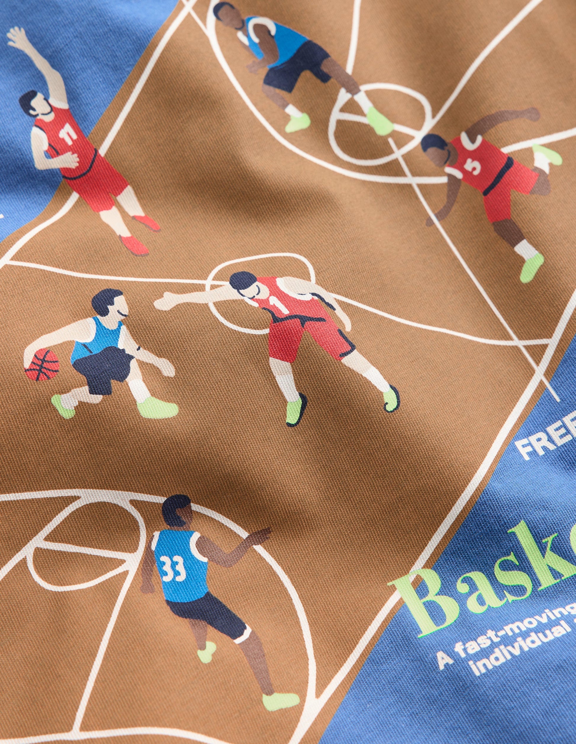 Relaxed Sport Graphic T-shirt-Bluejay Basketball-3